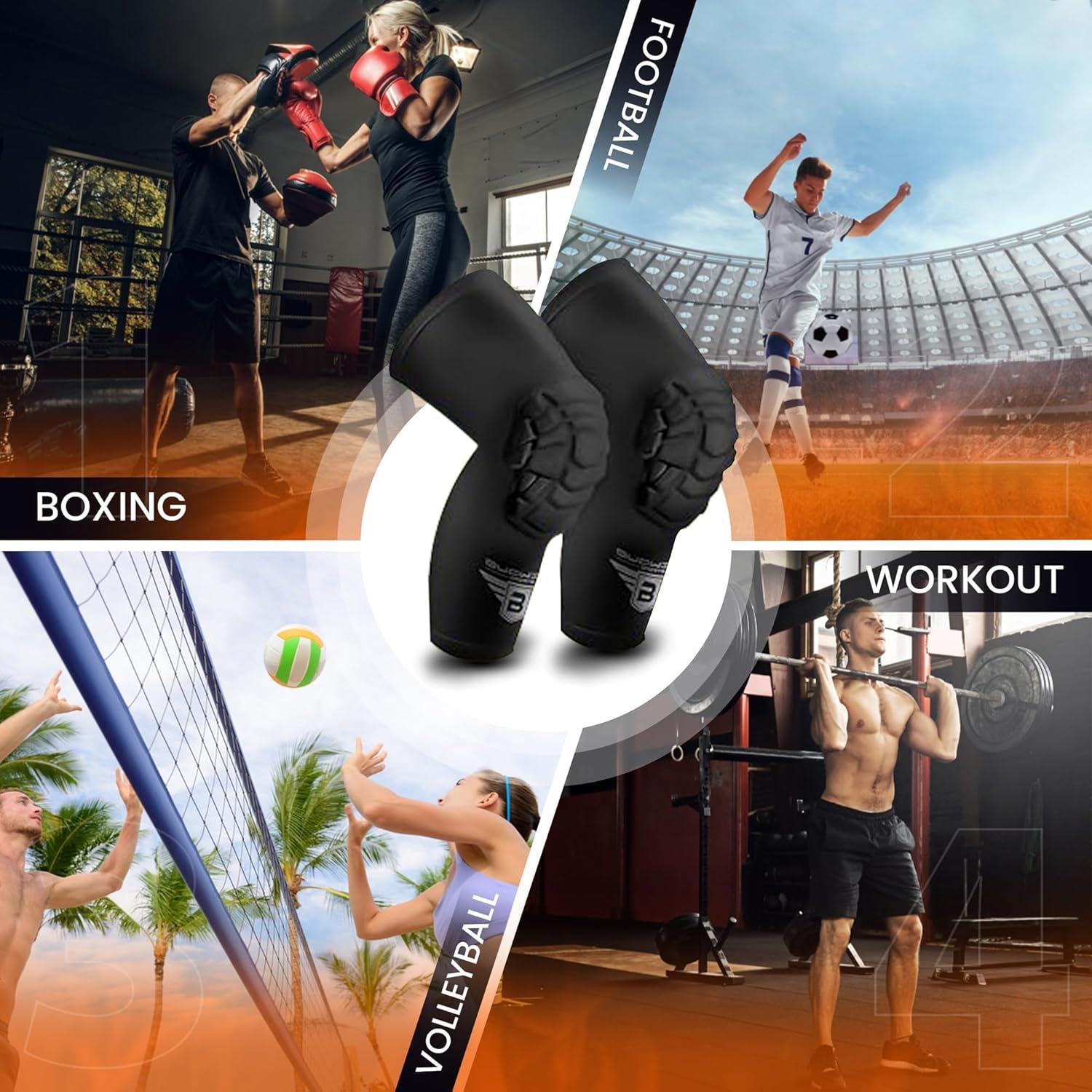 Rodilleras de Voleibol Bucwild Sports - Compresión y Antideslizante - Pequeño Blanco