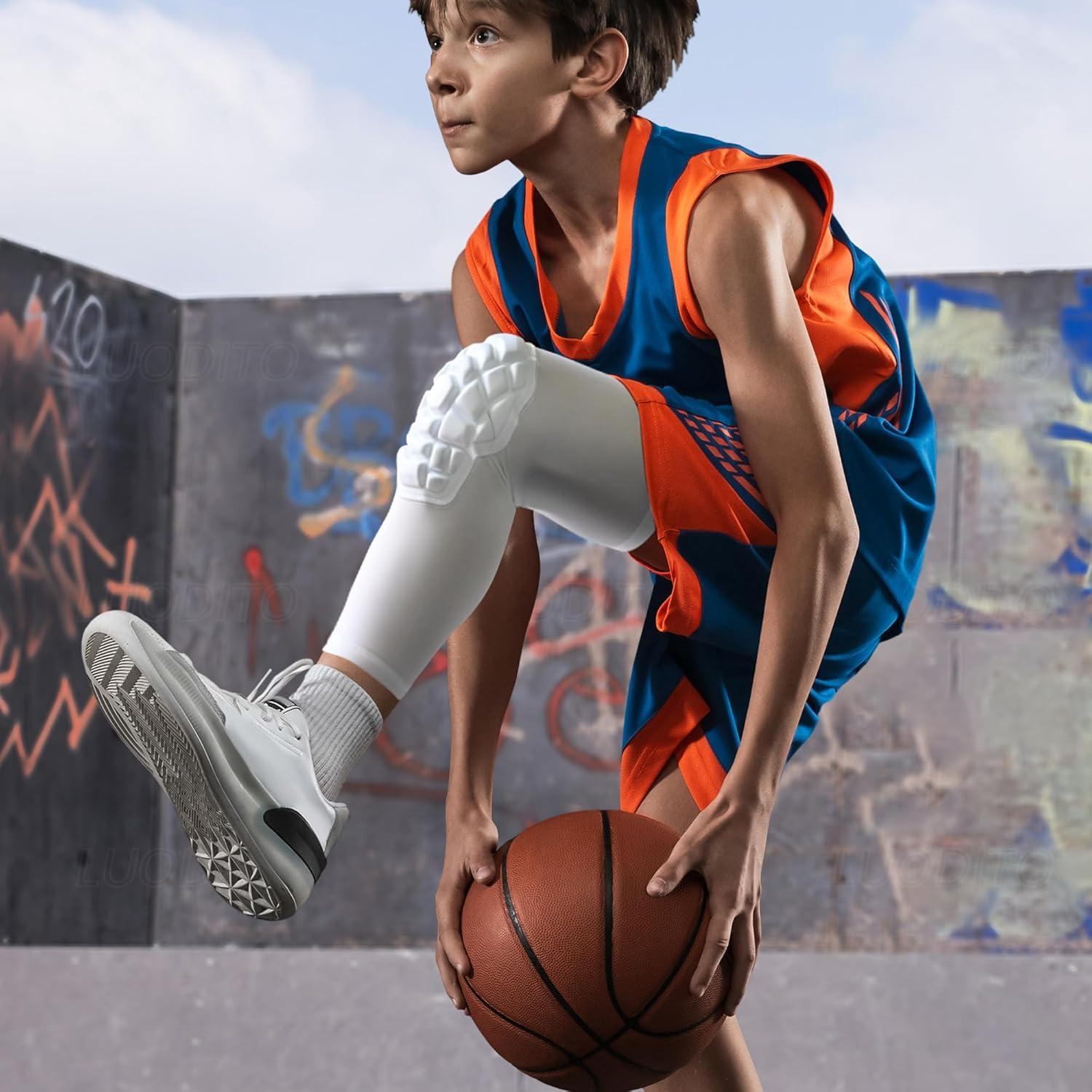 Mangas de Compresión para Rodillas LUODITO - 2 Pcs Pequeño Blanco