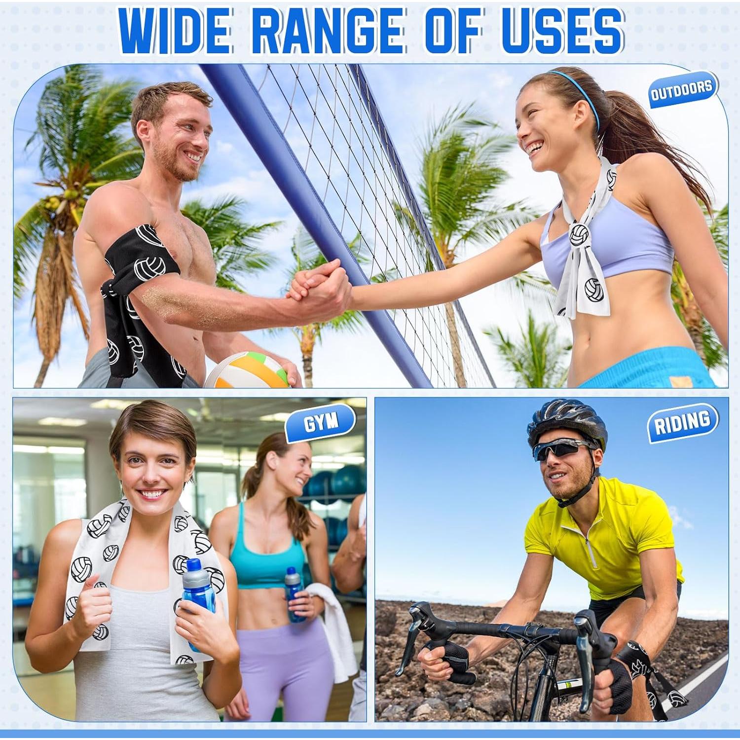 24 Toallas de Enfriamiento FuWeave Microfibra 101.6x30.5cm Voleibol