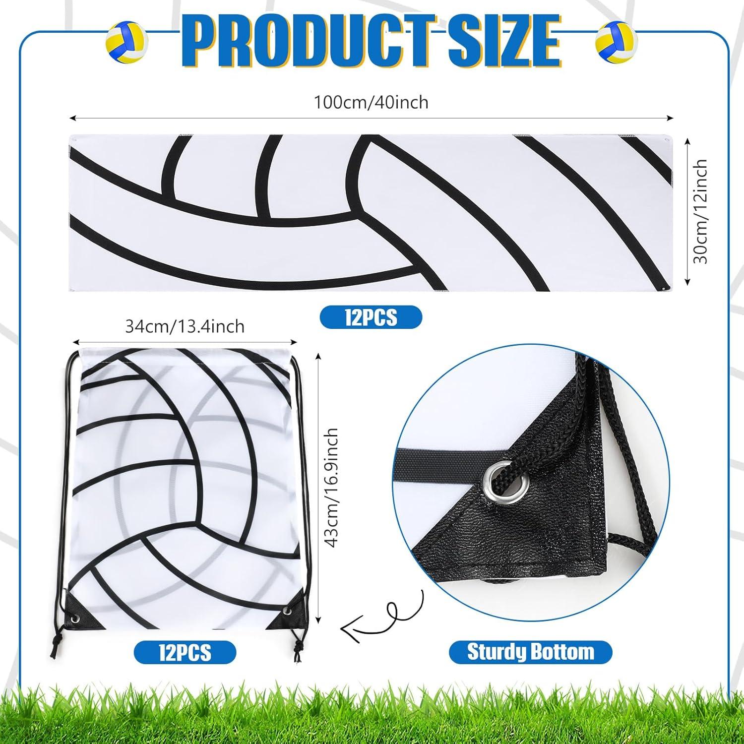 Conjunto de Regalos Hahafelt: 12 Mochilas y 12 Toallas Enfriadoras de Voleibol