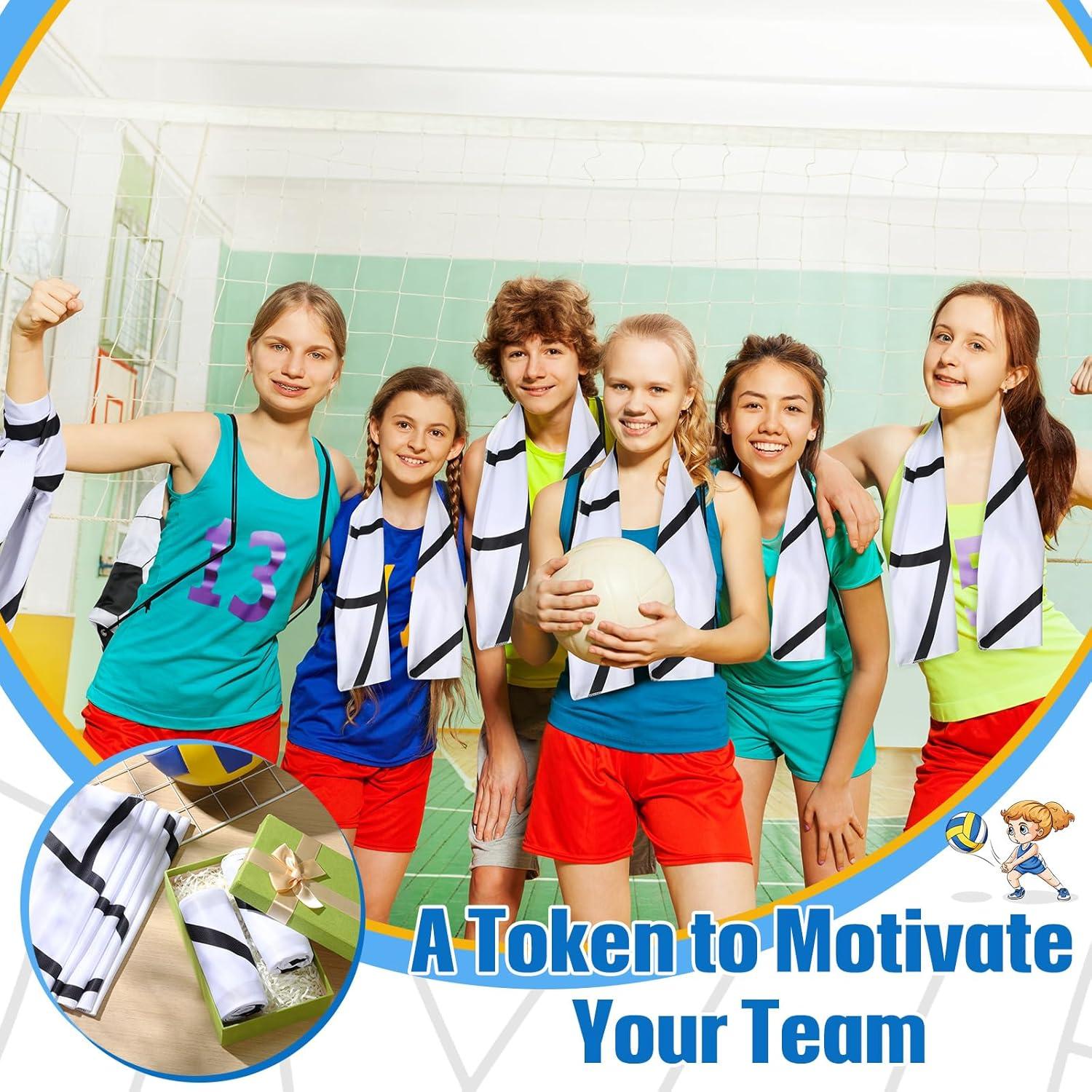 Conjunto de Regalos Hahafelt: 12 Mochilas y 12 Toallas Enfriadoras de Voleibol