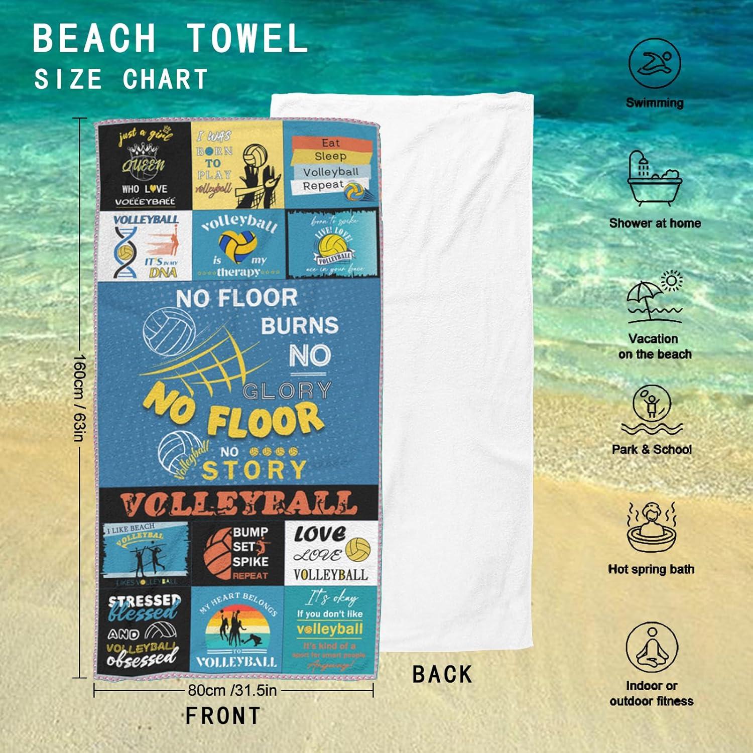 Toalla de Playa de Voleibol TTRyehf 160x80 cm Microfibra