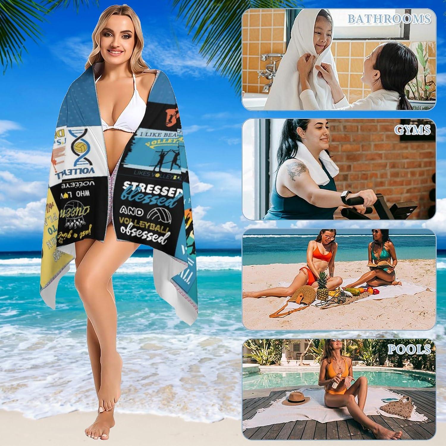 Toalla de Playa de Voleibol TTRyehf 160x80 cm Microfibra