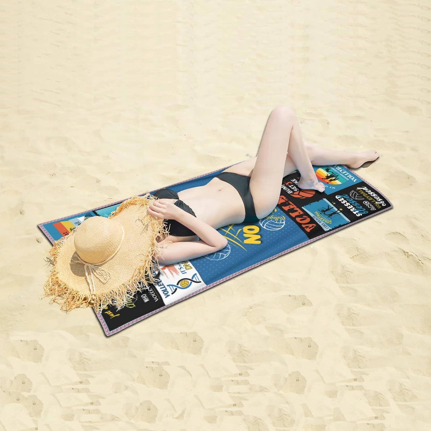 Toalla de Playa de Voleibol TTRyehf 160x80 cm Microfibra