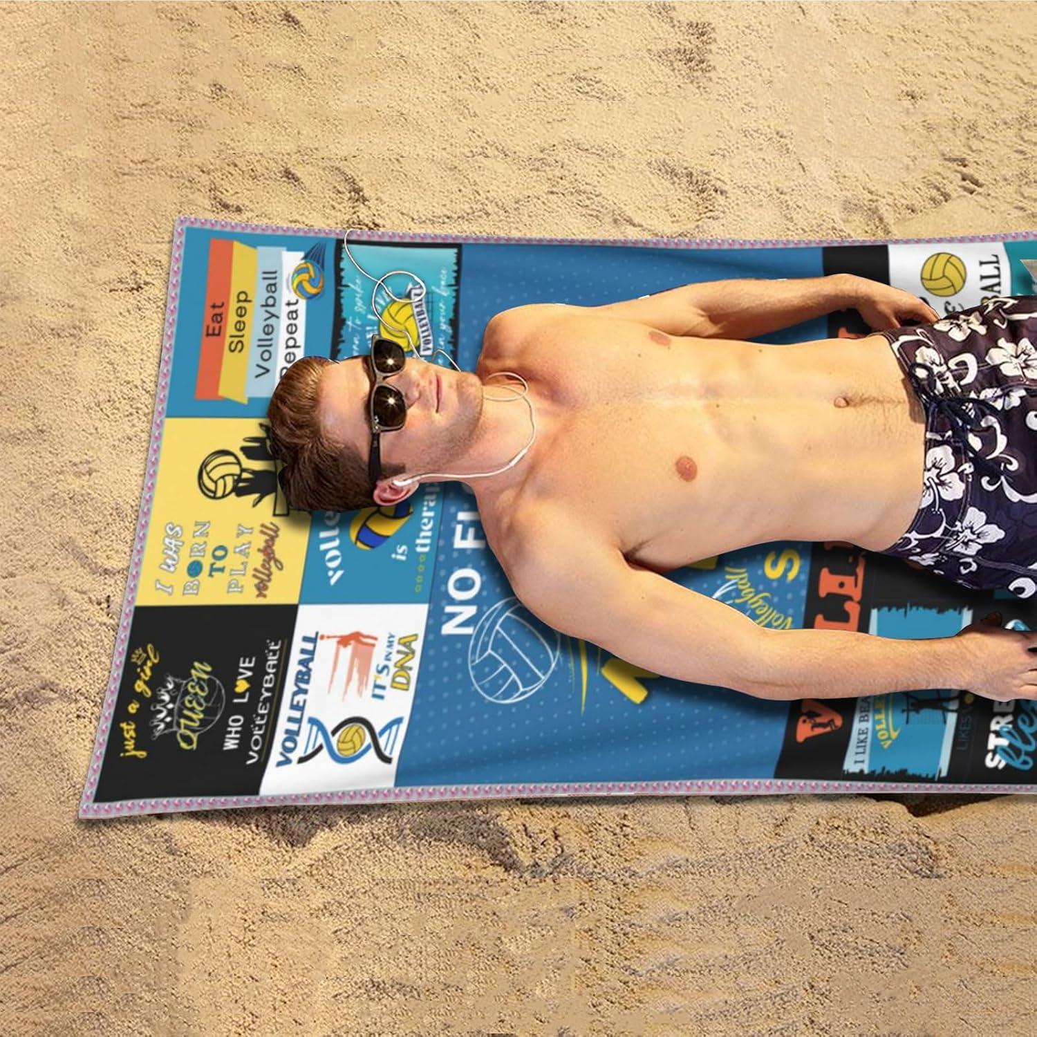 Toalla de Playa de Voleibol TTRyehf 160x80 cm Microfibra