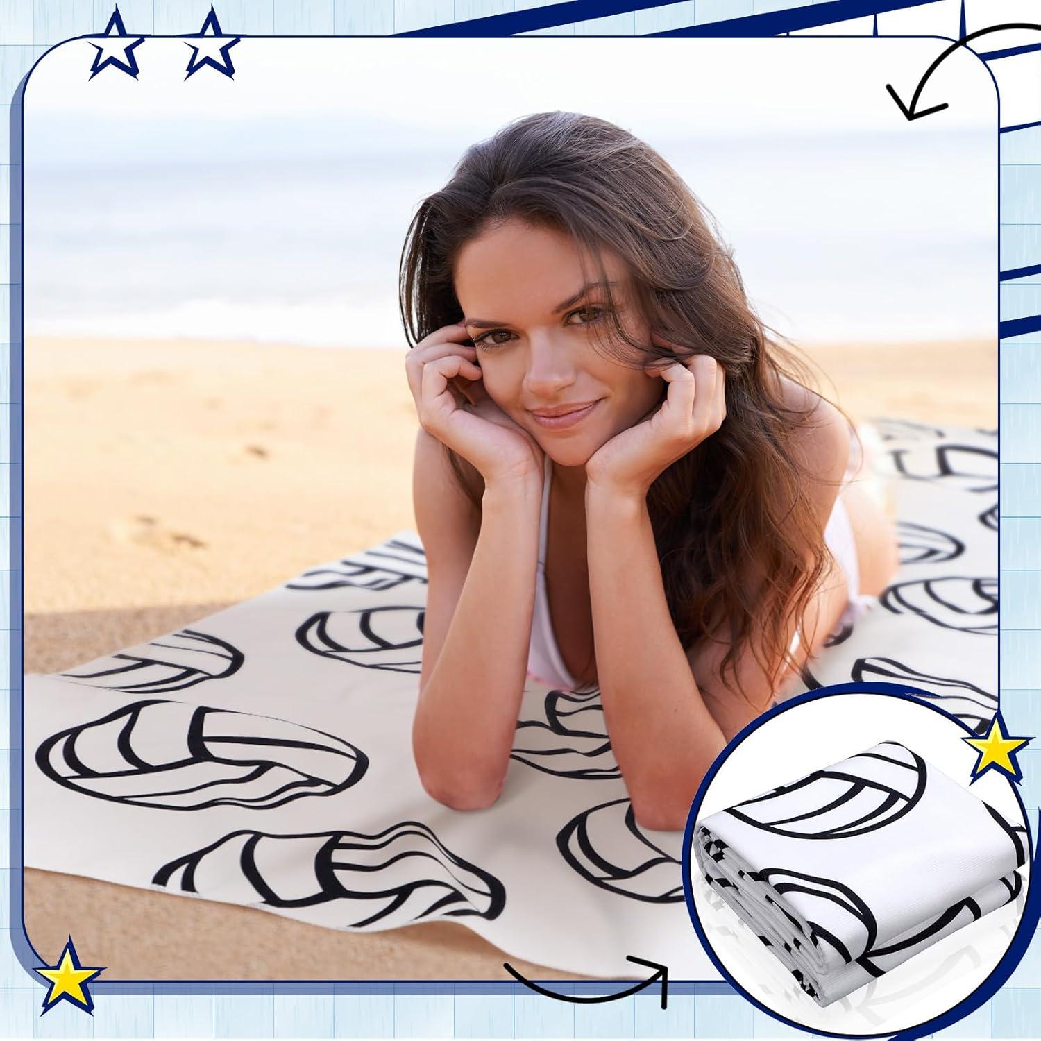 6 Toallas de Playa Tiangrid Microfibra 89x178 cm Secado Rápido