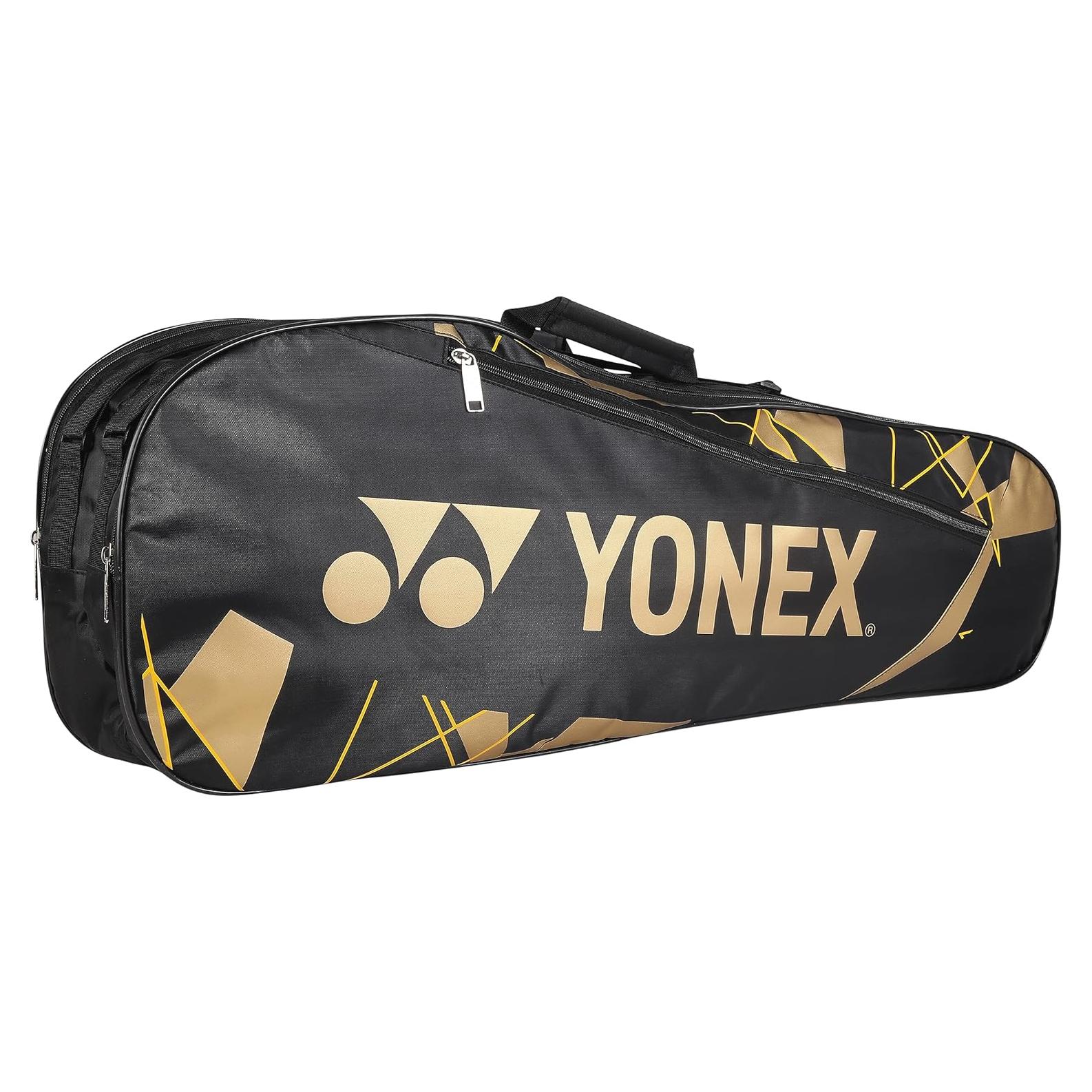 Bolsa de Bádminton YONEX 23015 Negra y Dorada - 3 Compartimentos