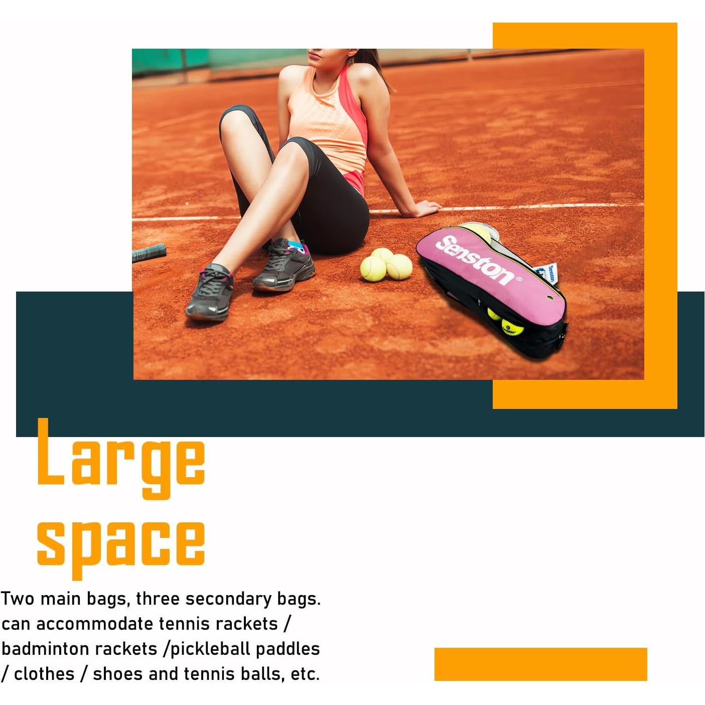 Bolsa de Tenis Senston Rosa Impermeable 72x29x18 cm