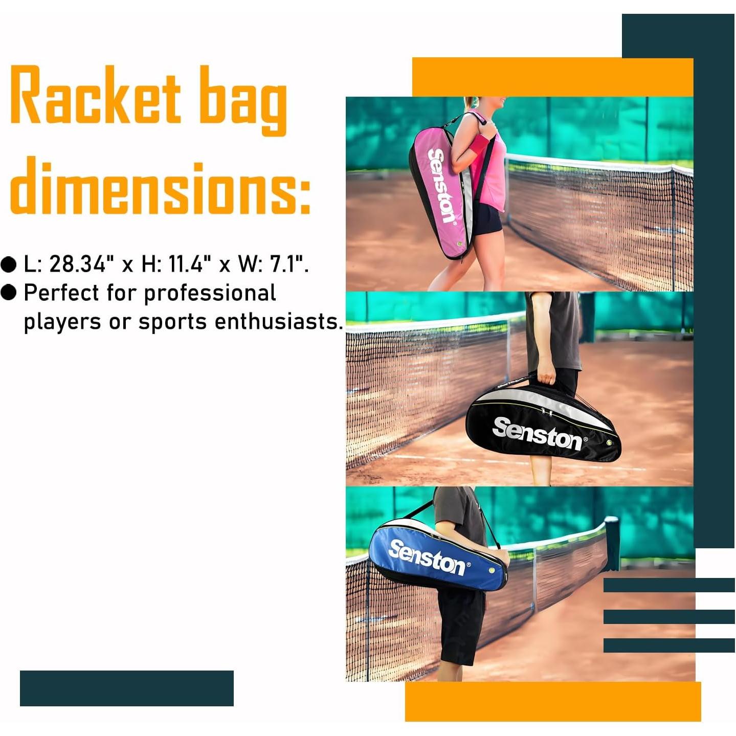 Bolsa de Tenis Senston Rosa Impermeable 72x29x18 cm