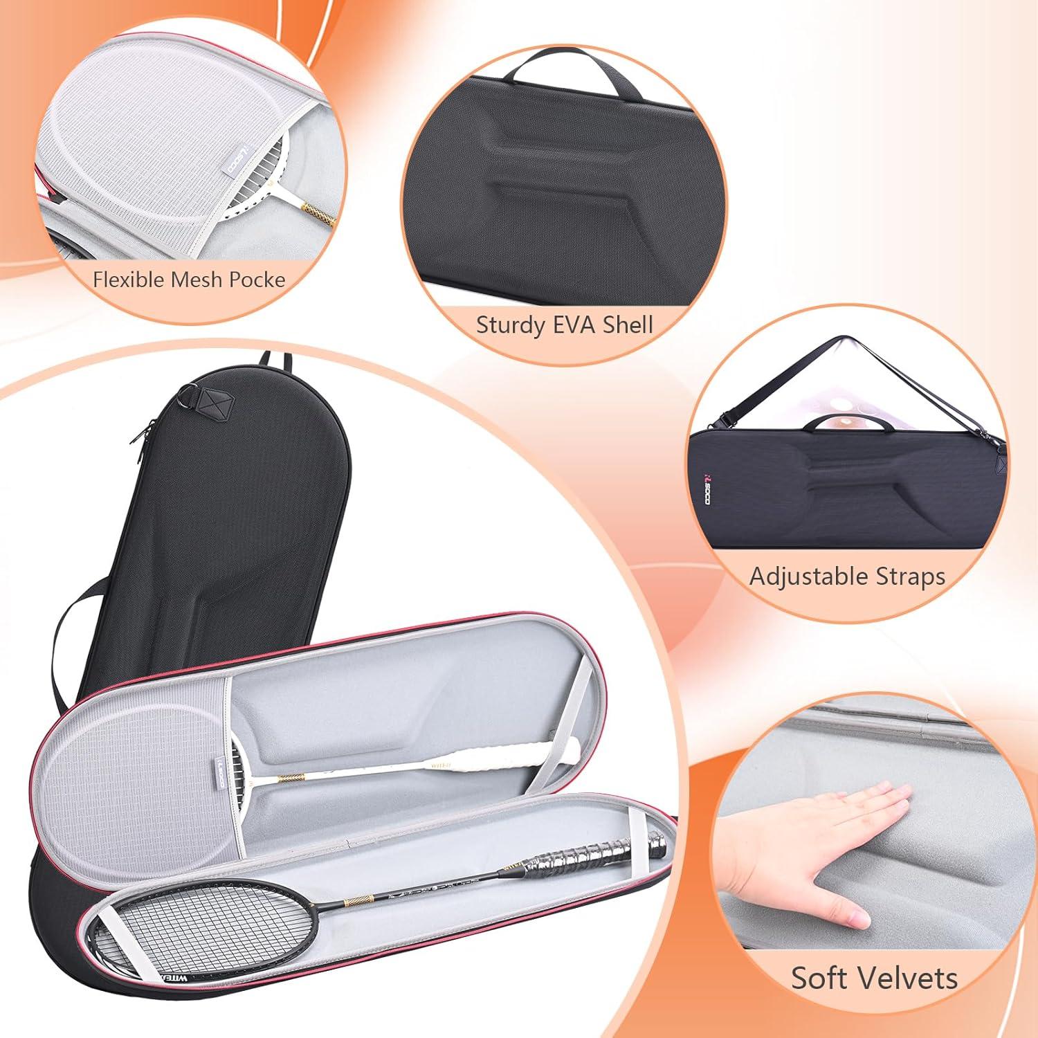 Funda Dura RLSOCO para 2 Raquetas de Bádminton y Pelotas