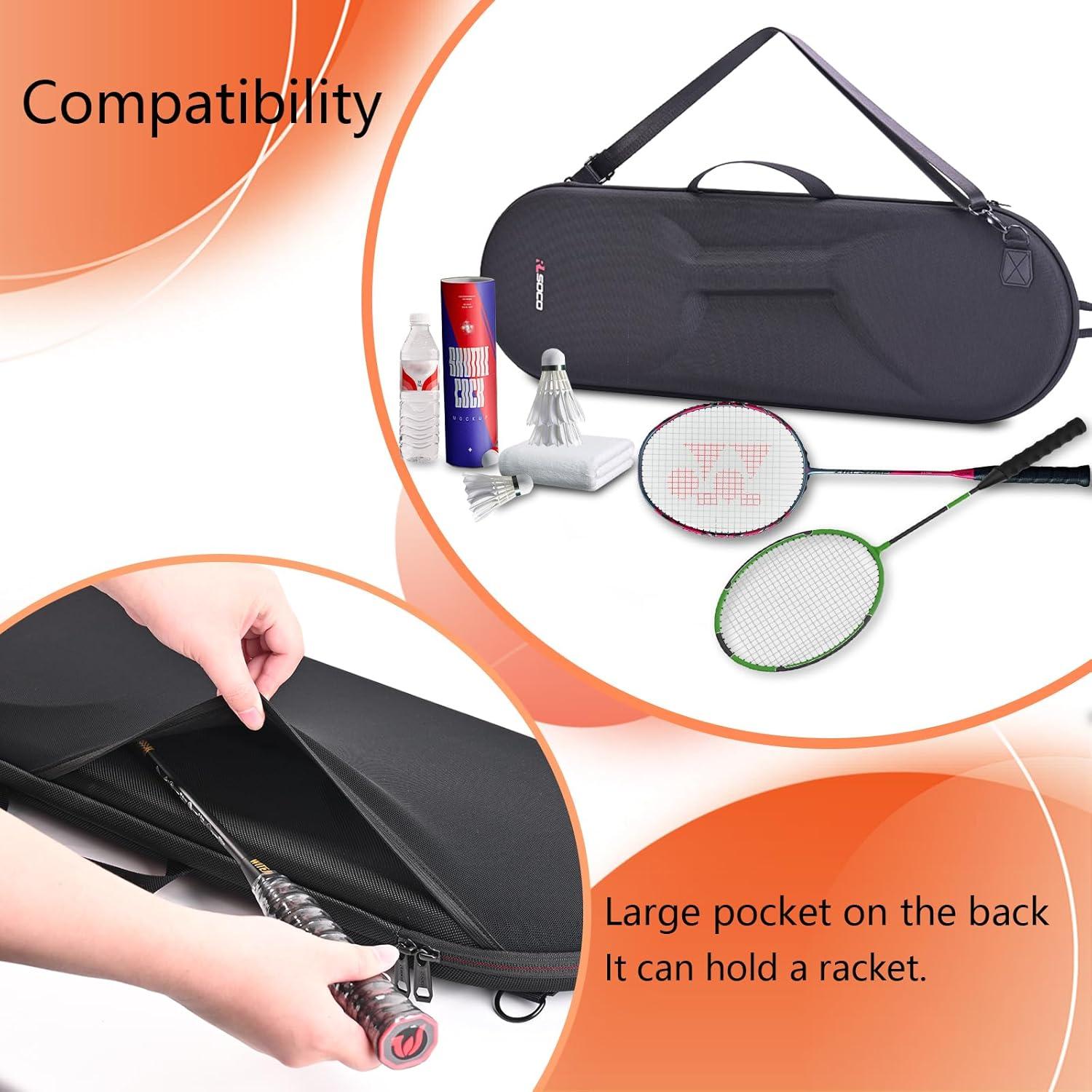 Funda Dura RLSOCO para 2 Raquetas de Bádminton y Pelotas