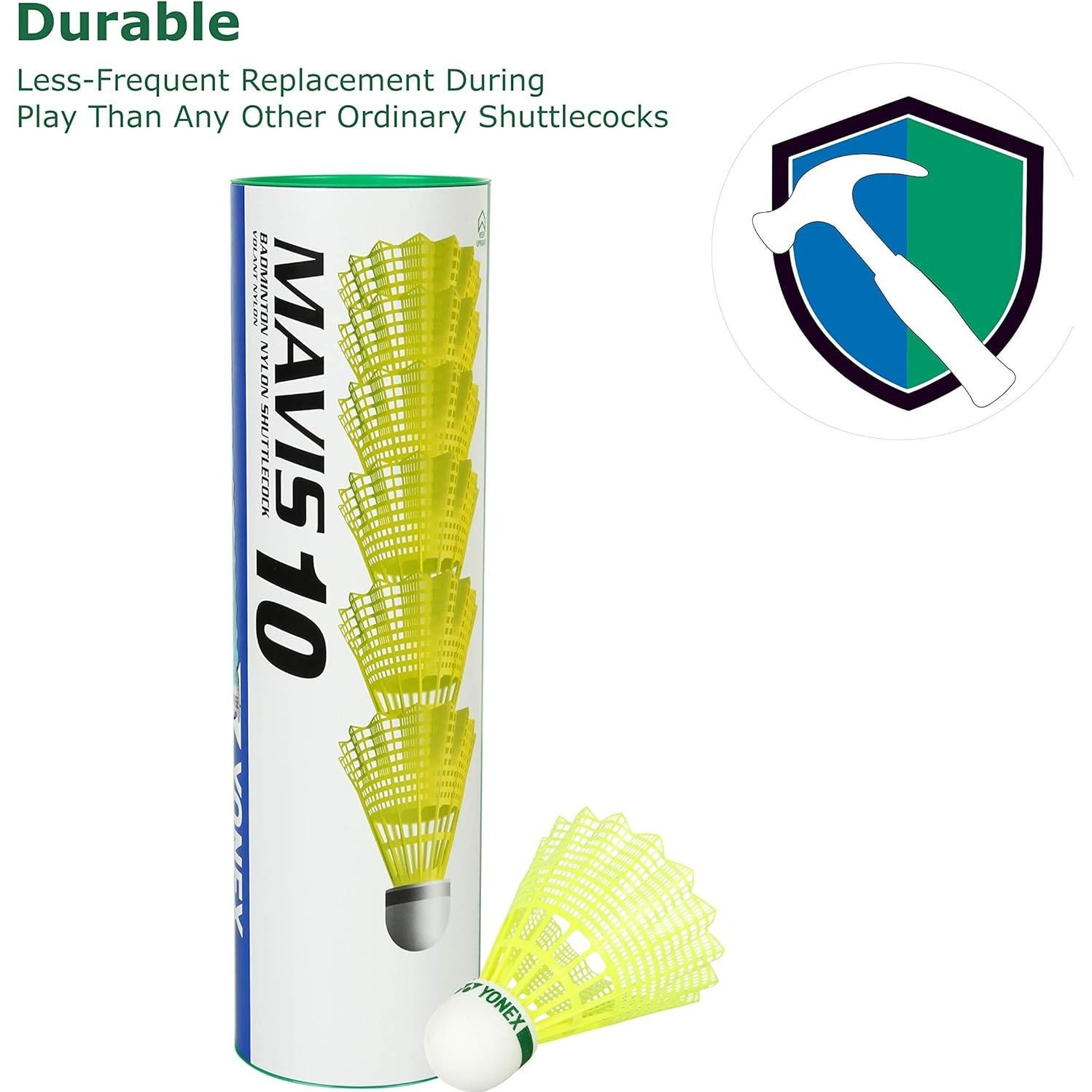 Volantes de Nylon Yonex Mavis 10 - 6 Unidades Verde