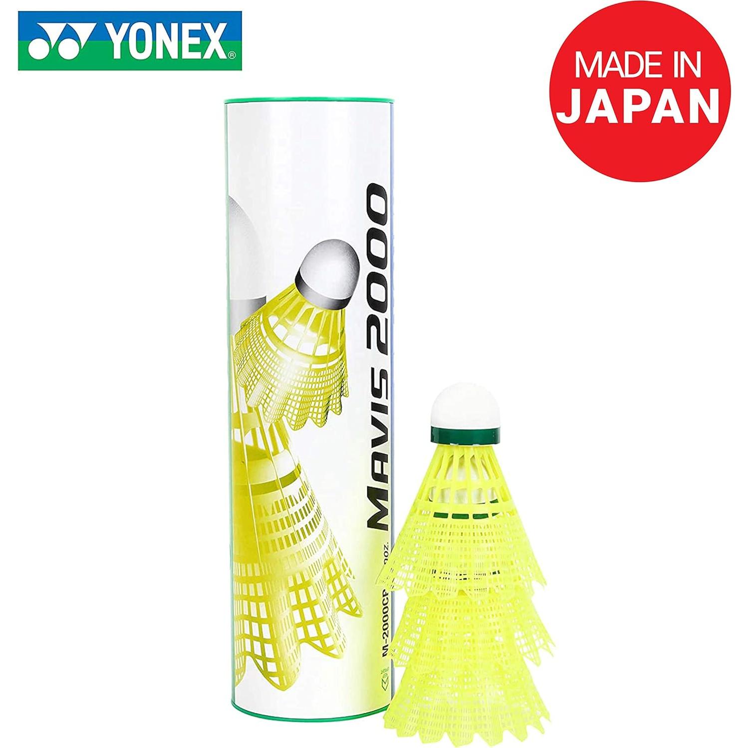 Volantes de Nylon YONEX Mavis 2000 Tapa Verde - Paquete de 6