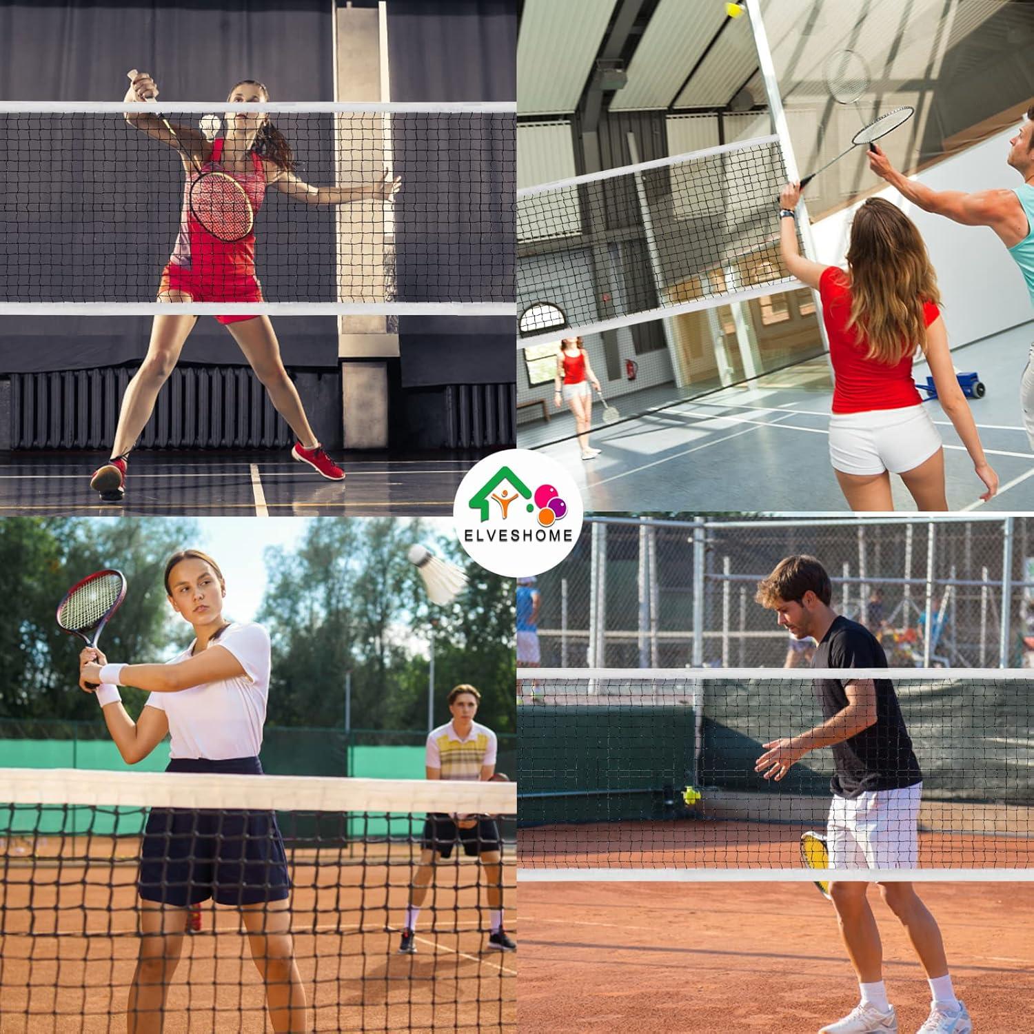 Red de bádminton portátil ElvesHome 610x76 cm con bolsa