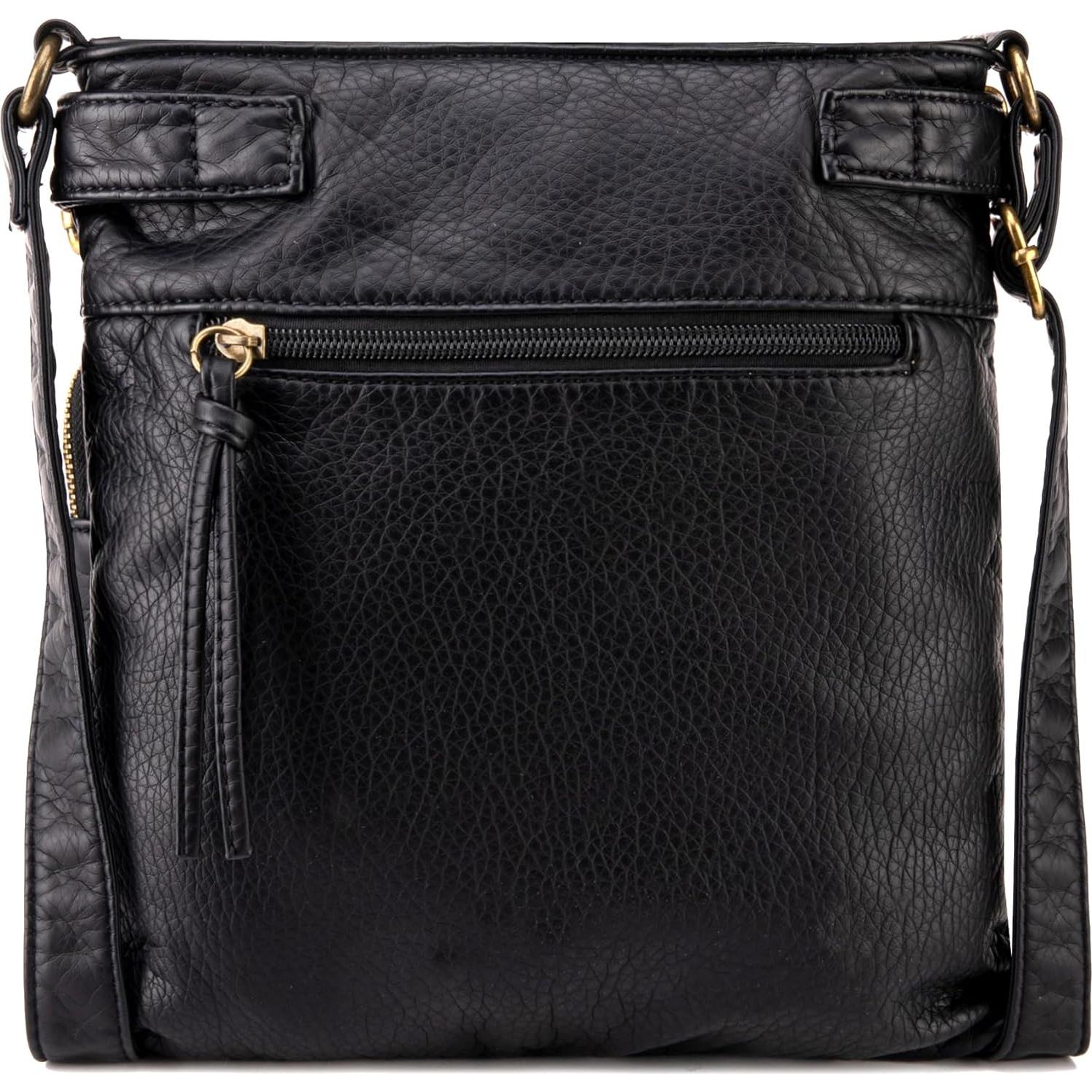 Bolso Cruzado Montana West de Cuero Vegano con 9 Bolsillos