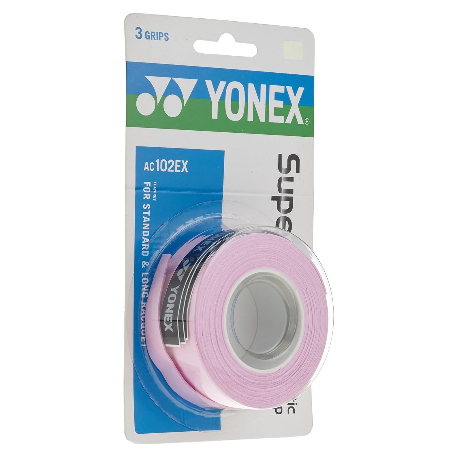 Overgrip de Tenis YONEX Super - Paquete de 3 Rosa