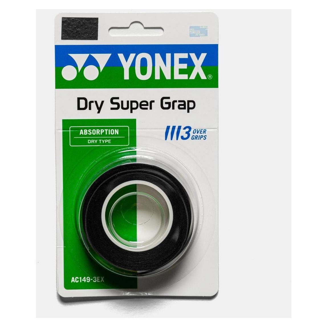 Cinta de agarre Yonex Dry Super Grap 3 Pack - Negro