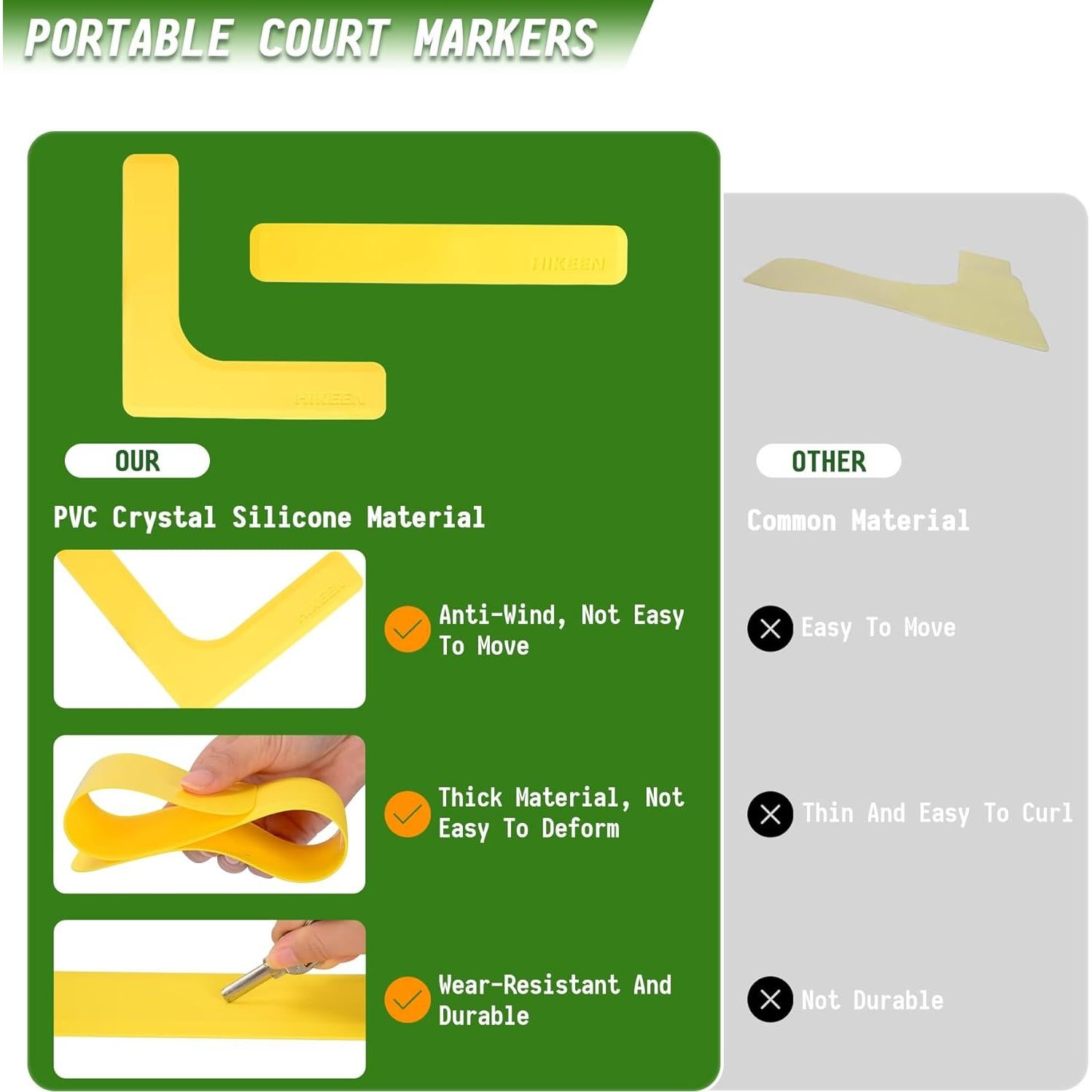 Kit de Marcadores de Cancha de Pickleball Hikeen 84pcs Antideslizante