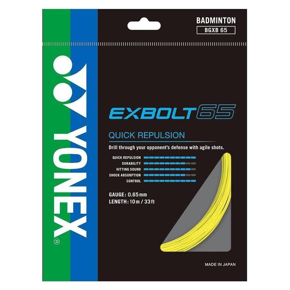 Cuerda de Bádminton YONEX Exbolt 65 Amarillo 10m