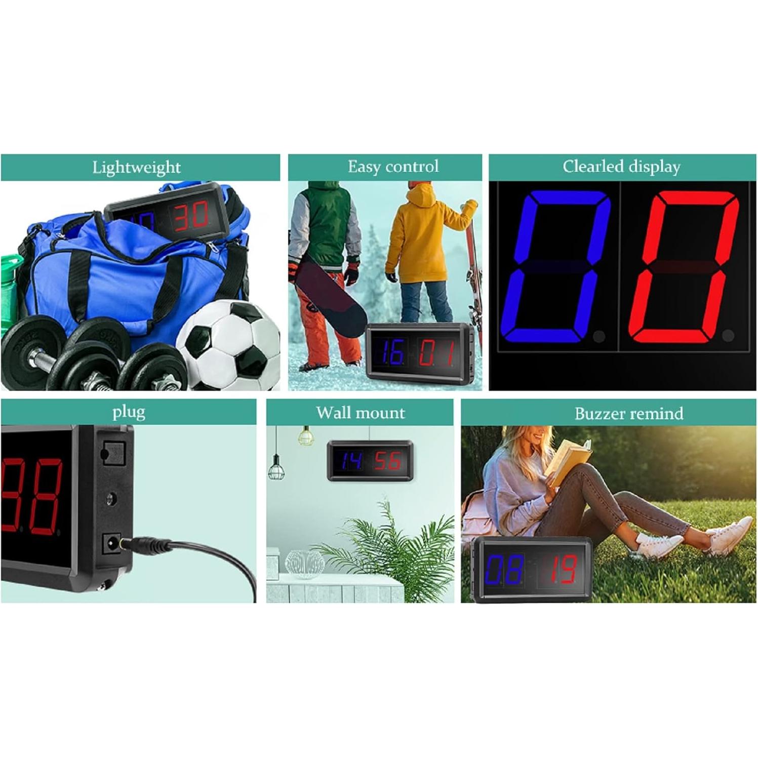 Marcador Electrónico Ledbrigym con Control Remoto 0-99 Puntos