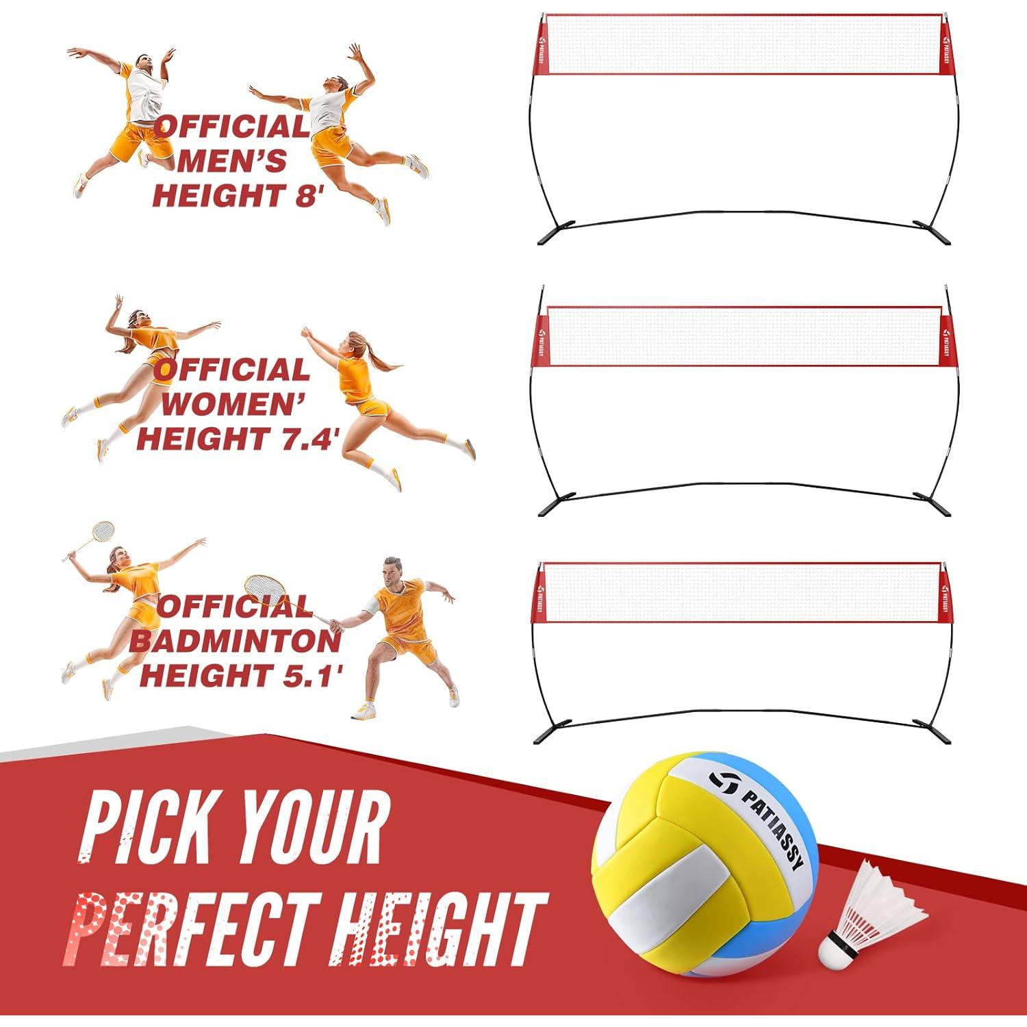 Red de Voleibol y Bádminton Patiassy 4.27m Ajustable