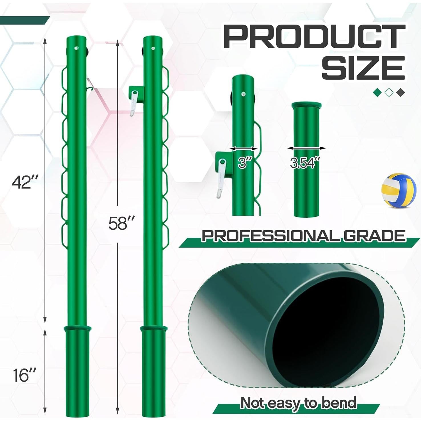 Postes de Tenis Otoolling HUU0318 Redondos 106.68 cm Hierro Verde