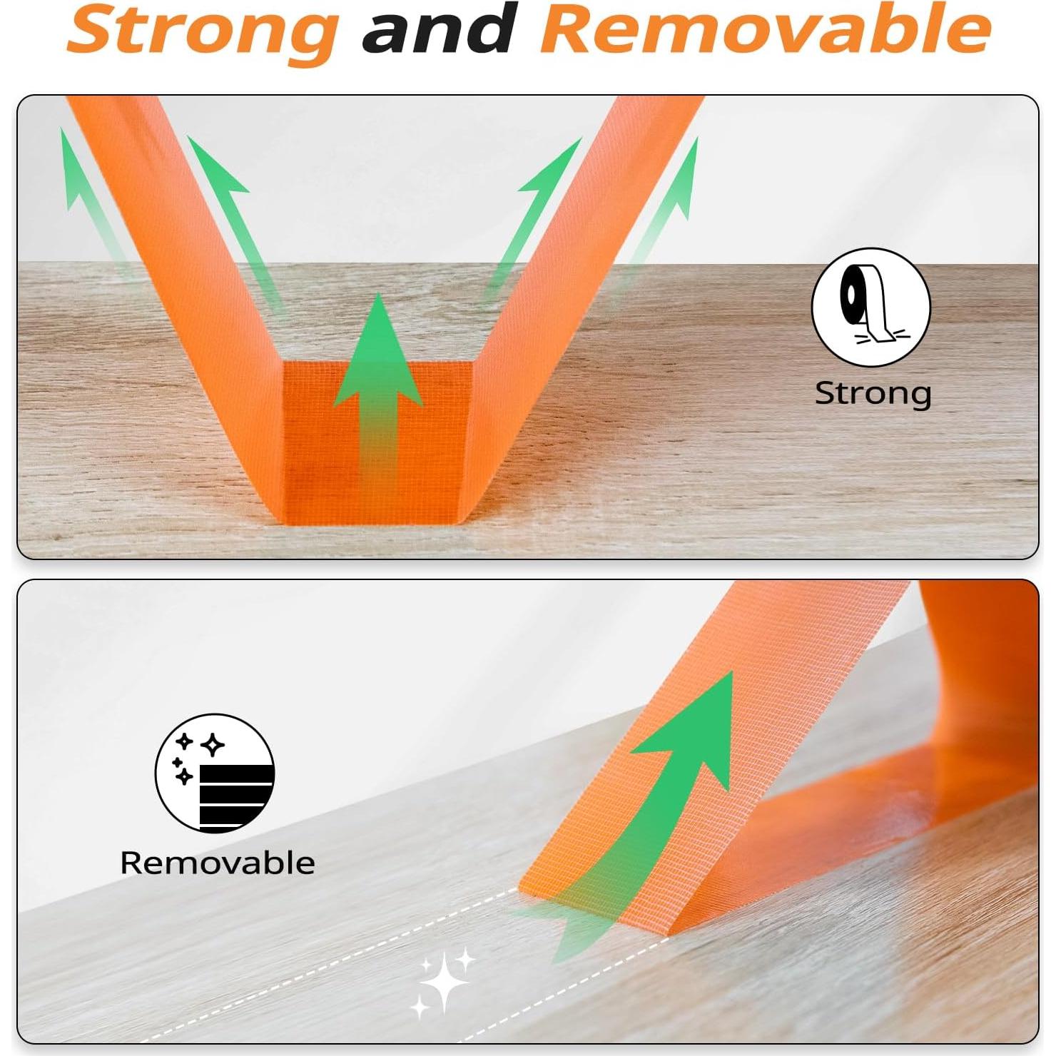 Cinta de Pickleball Lomccian 300FT Antideslizante Naranja