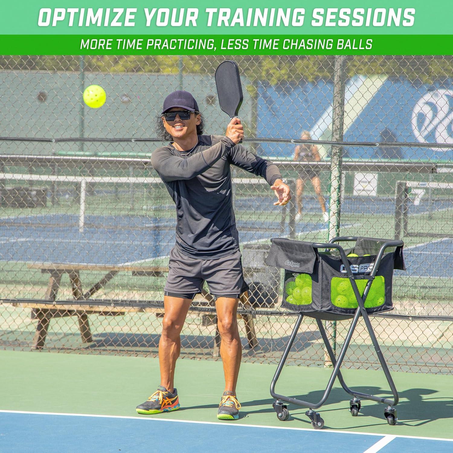 Carro de Pelotas GoSports para Pickleball y Tenis - 140 Pelotas