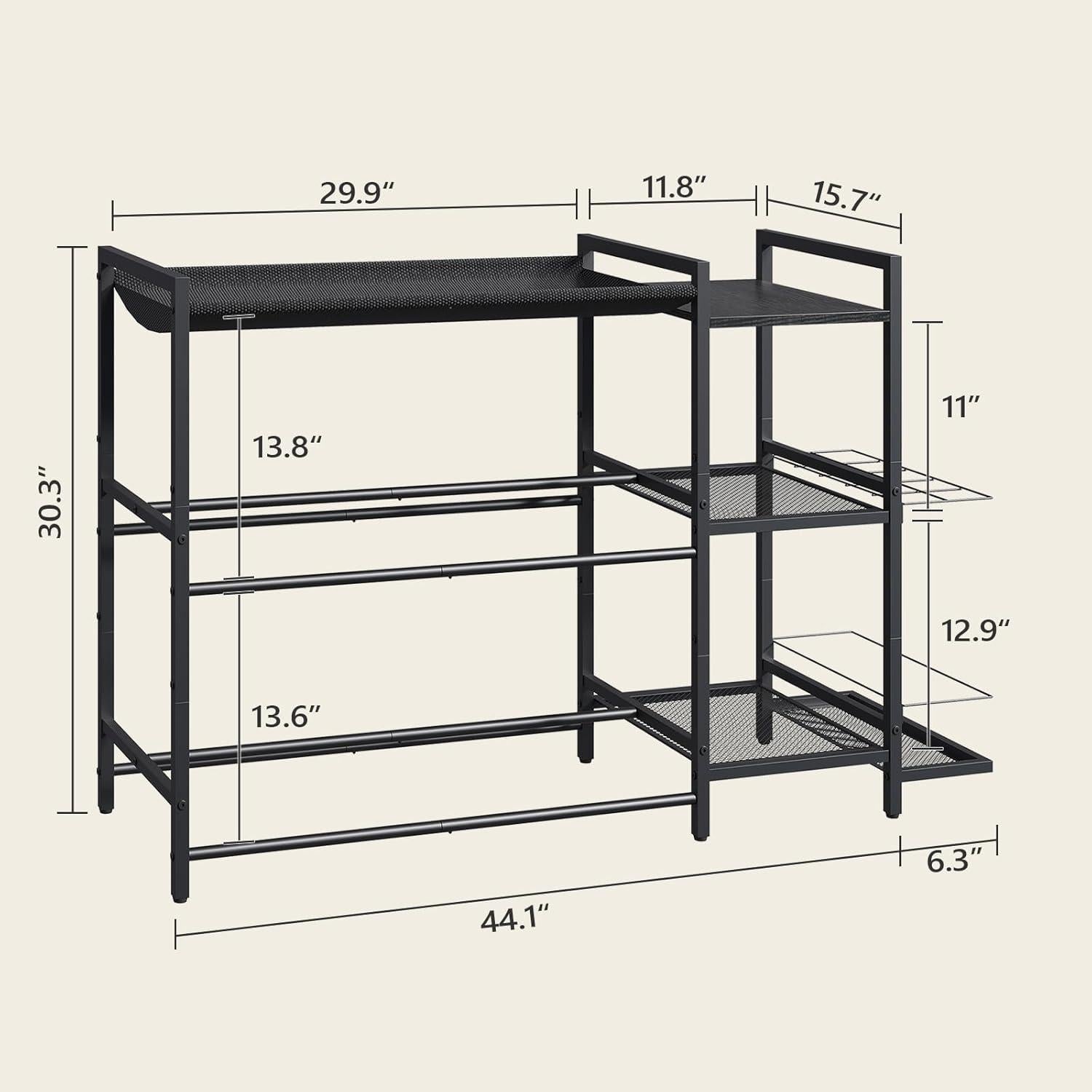 Estante de Almacenamiento de Pelotas 3 Niveles MAHANCRIS Negro
