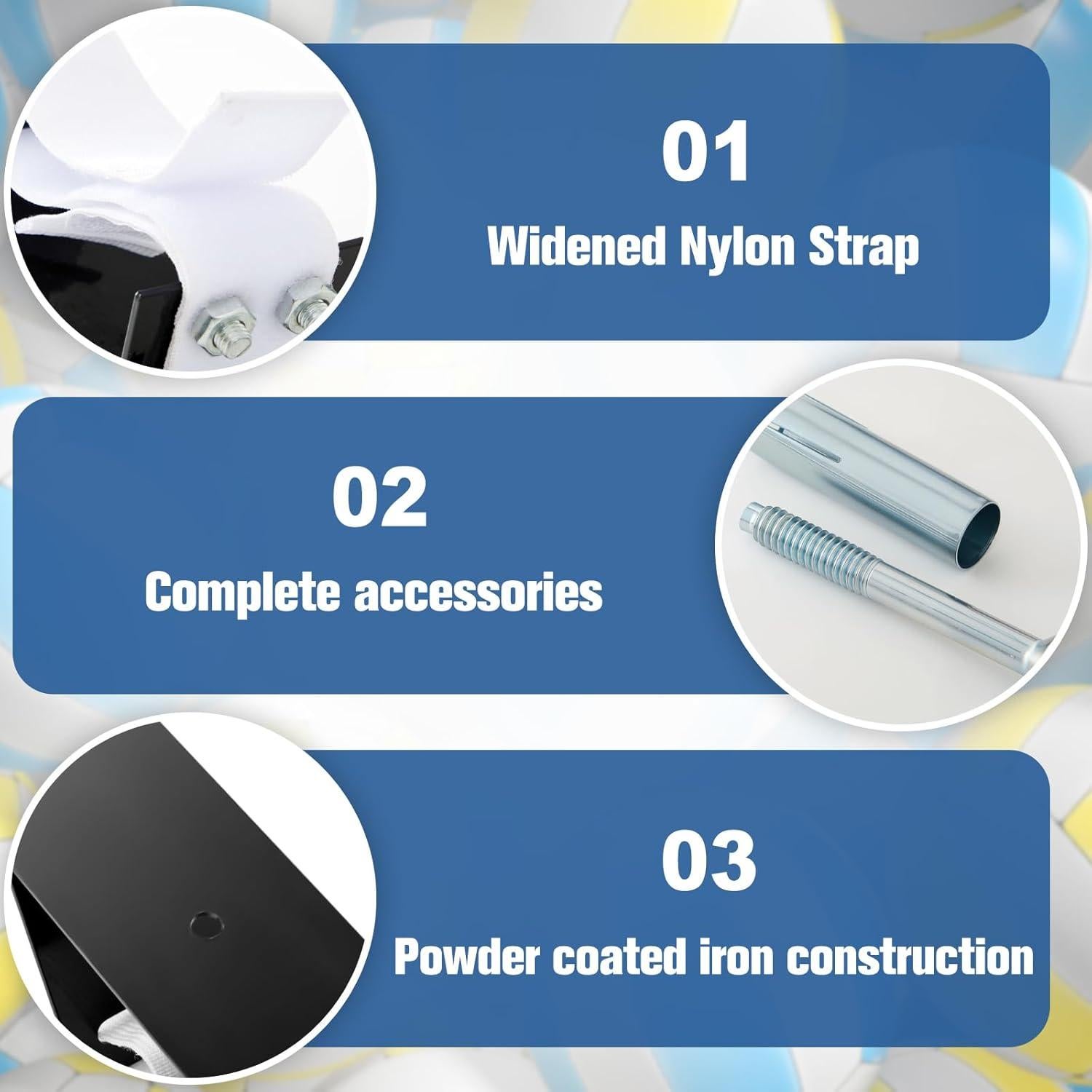 Soporte de Pared Vertical para Postes de Voleibol Shimeyao