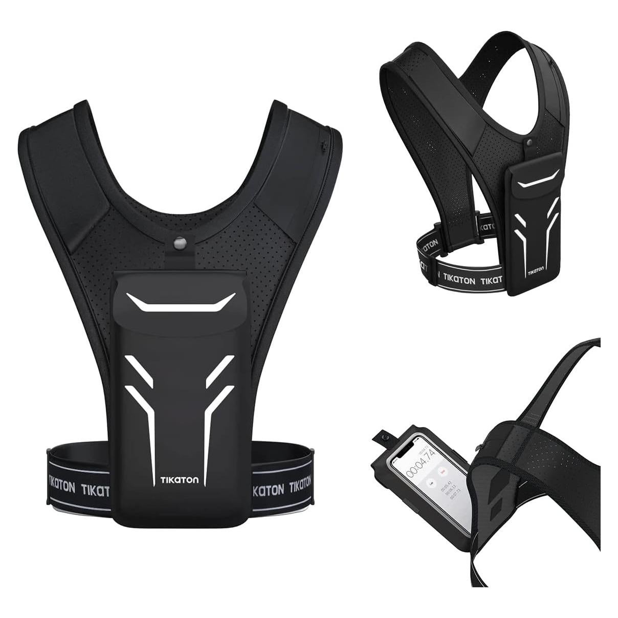 Chaleco de Correr Tikaton Negro con Cinturilla Ajustable