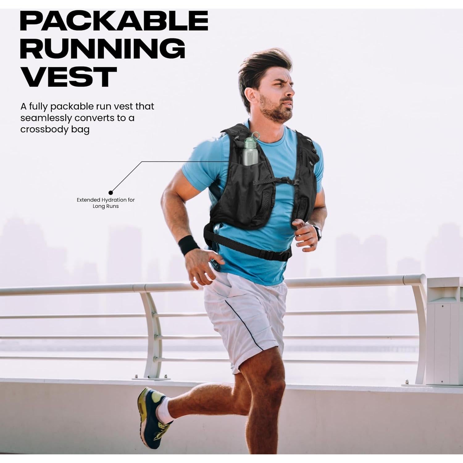 Chaleco de Correr 2-en-1 MVRK para Hombres - Ultra-Ligero y Resistente al Agua