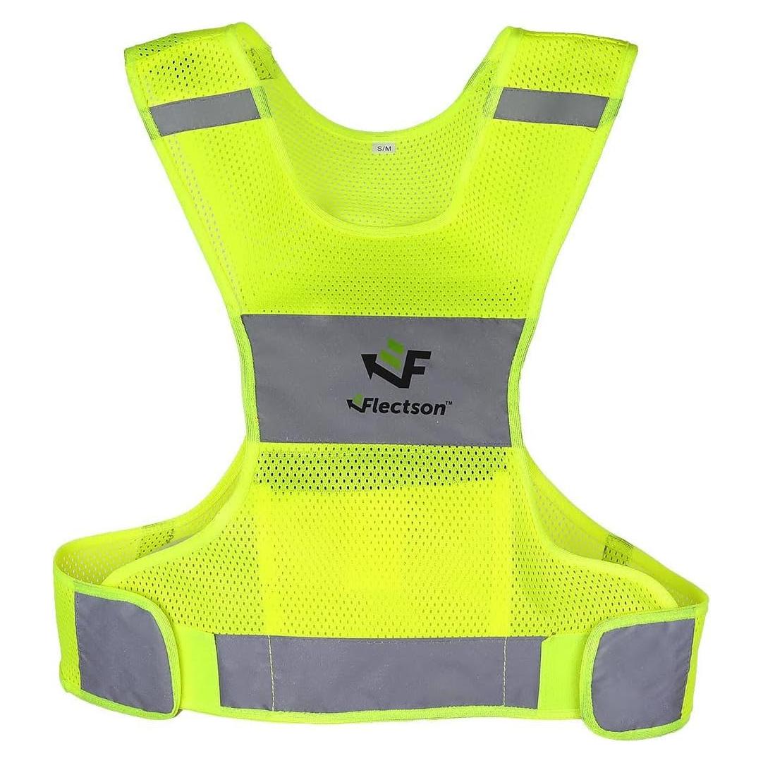 Chaleco Reflectante Flectson Amarillo 360° Ajustable con Bolsillo