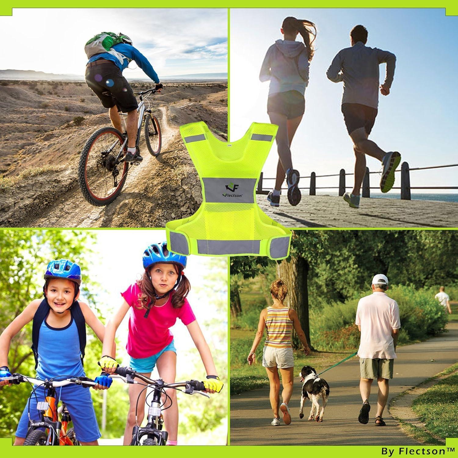 Chaleco Reflectante Flectson Amarillo 360° Ajustable con Bolsillo