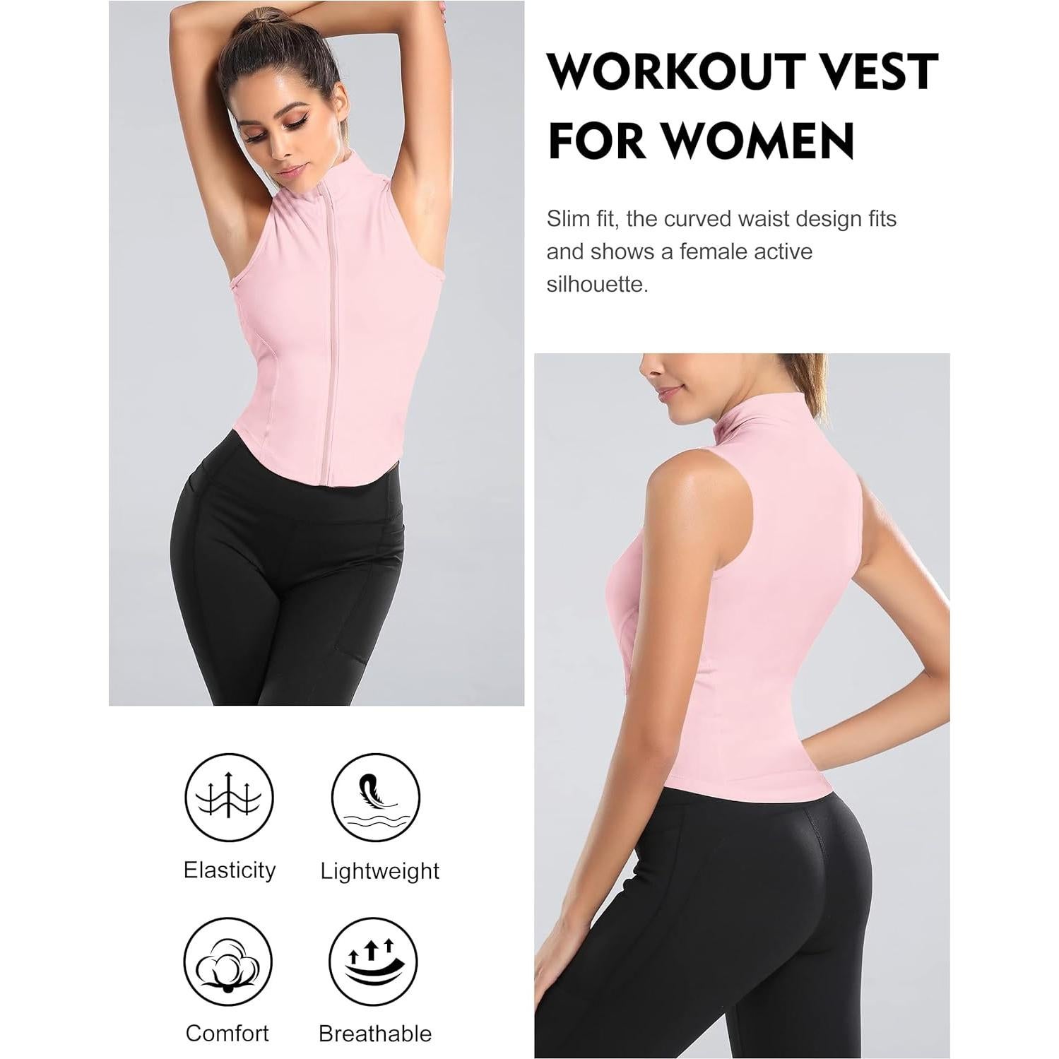 Chaqueta sin mangas de entrenamiento Flygo para mujer - Rosa XL