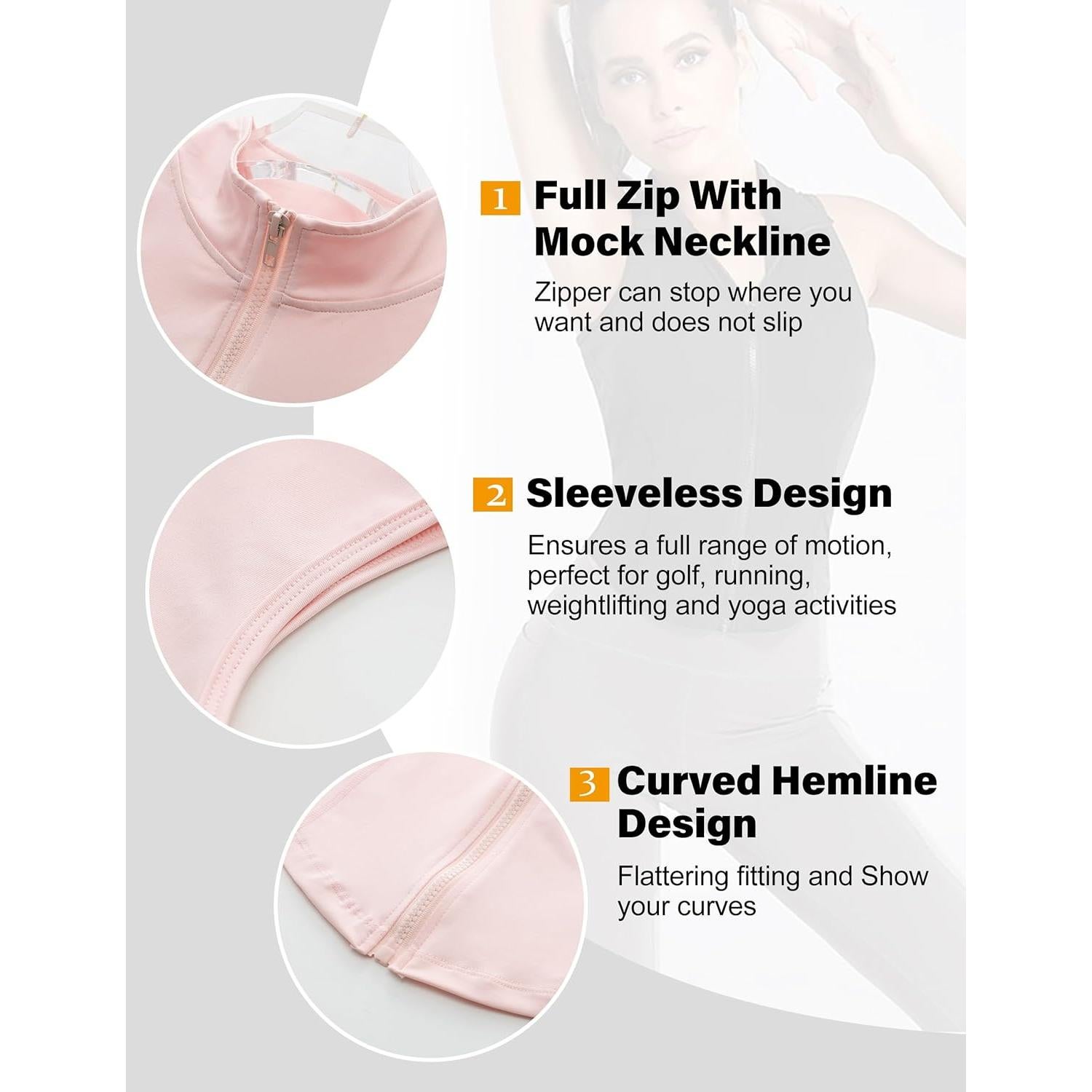 Chaqueta sin mangas de entrenamiento Flygo para mujer - Rosa XL