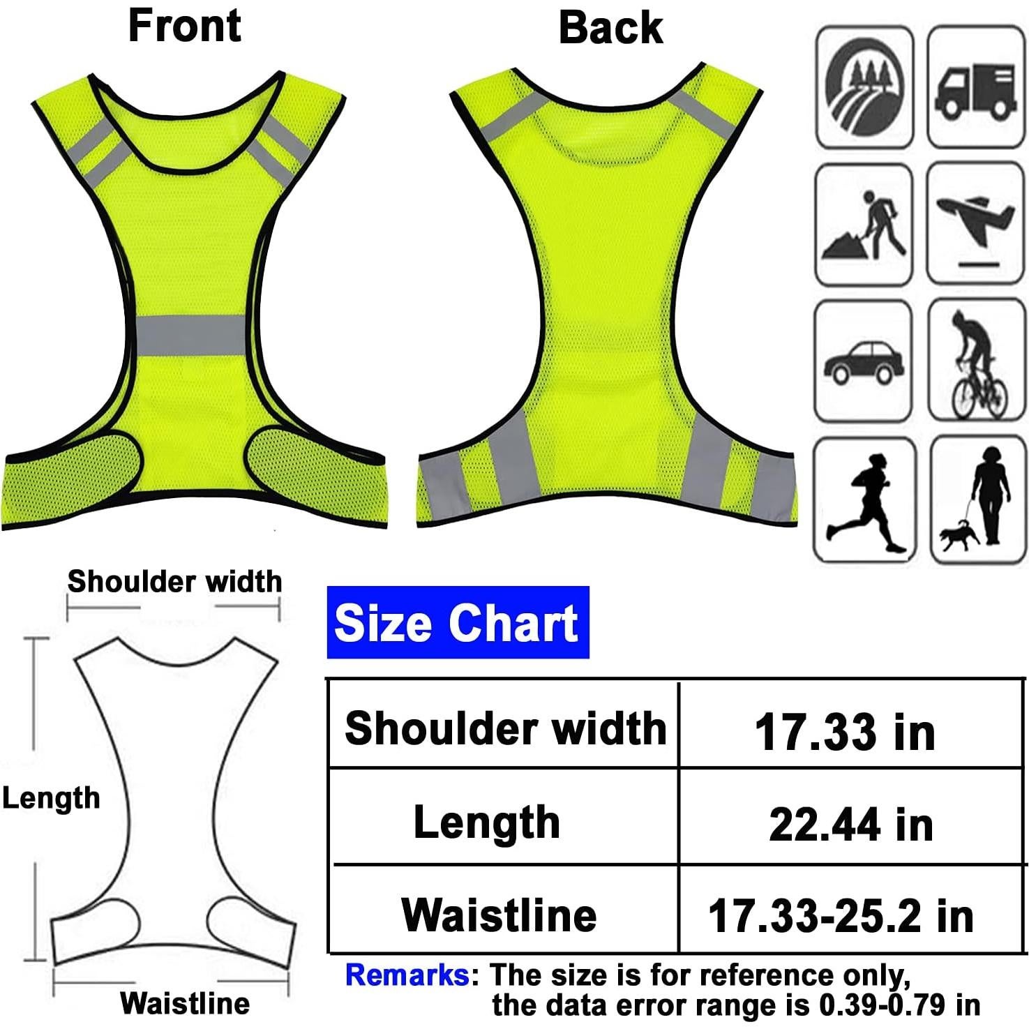 Chaleco Reflectante AUOON para Correr y Ciclismo - Alta Visibilidad