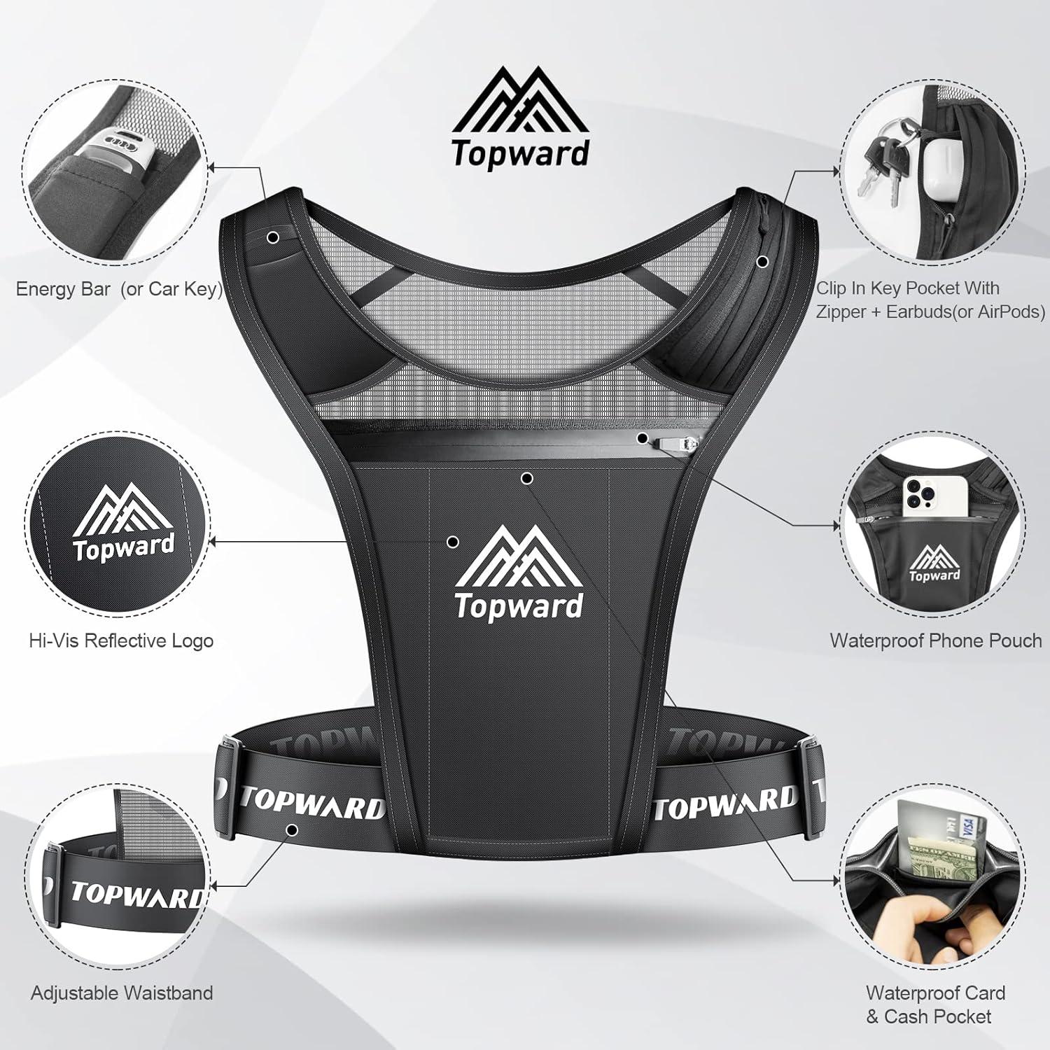 Chaleco de Correr Topward con Soporte para Teléfono Impermeable