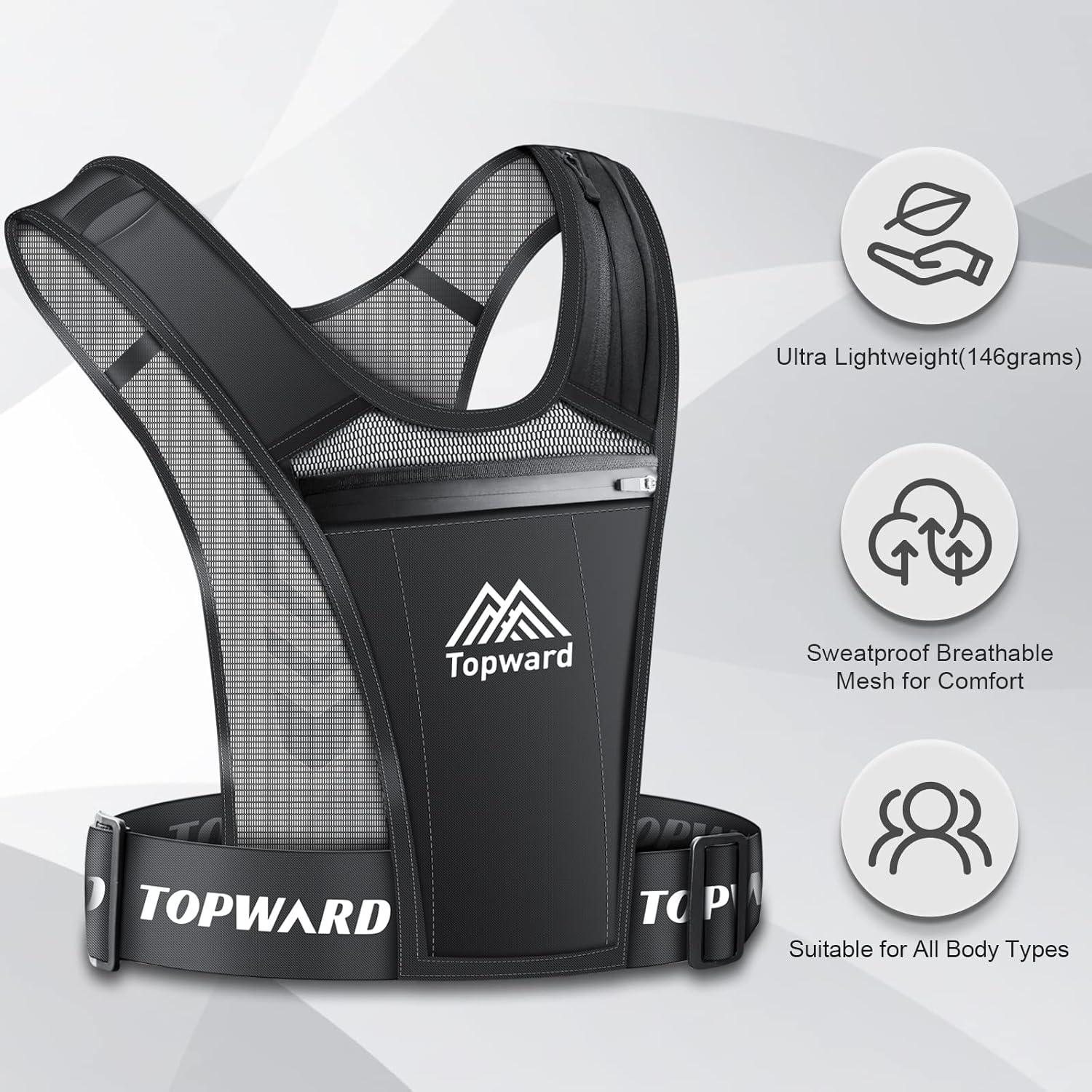 Chaleco de Correr Topward con Soporte para Teléfono Impermeable