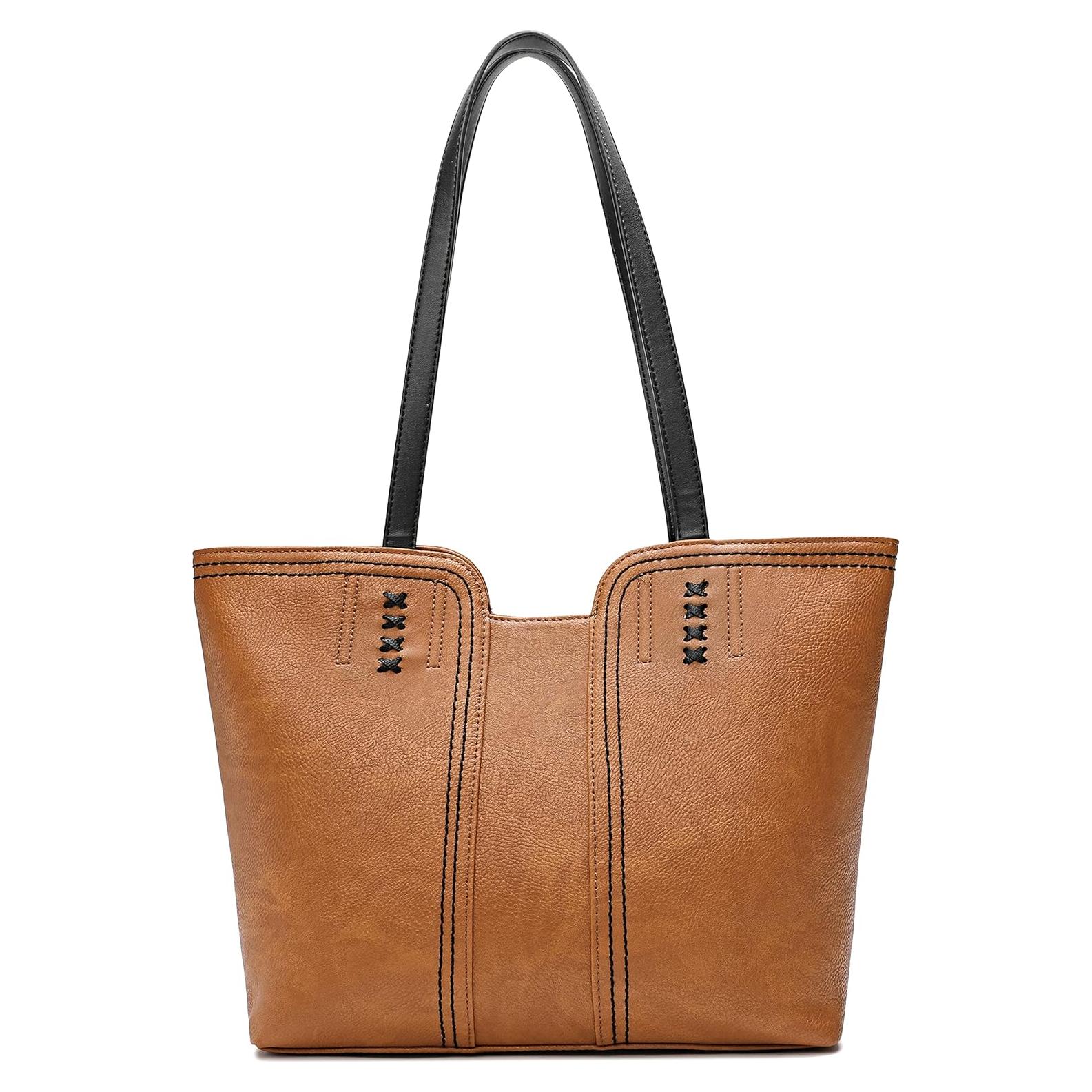 Bolso Tote Montana West Marrón Ámbar con Asa Superior