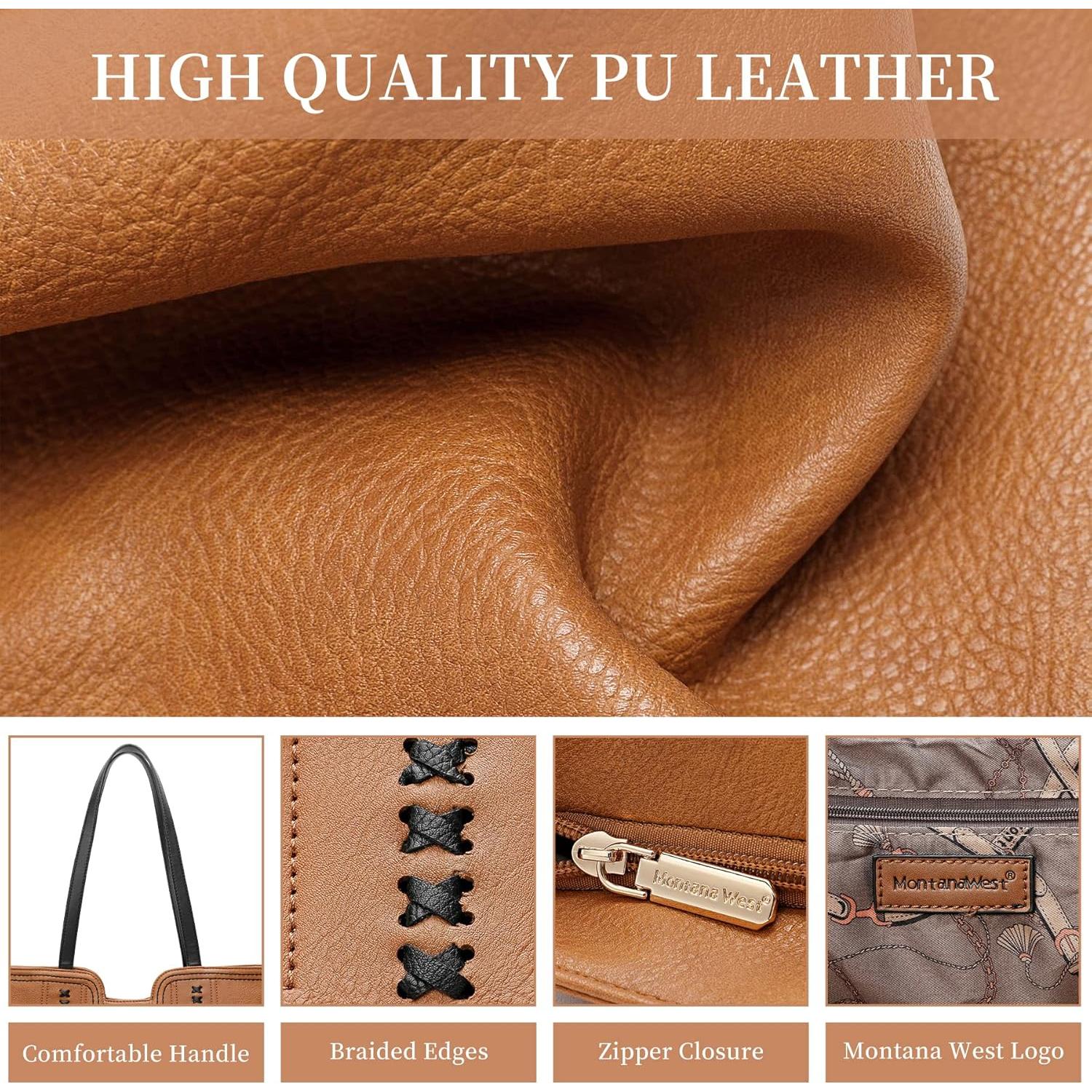 Bolso Tote Montana West Marrón Ámbar con Asa Superior