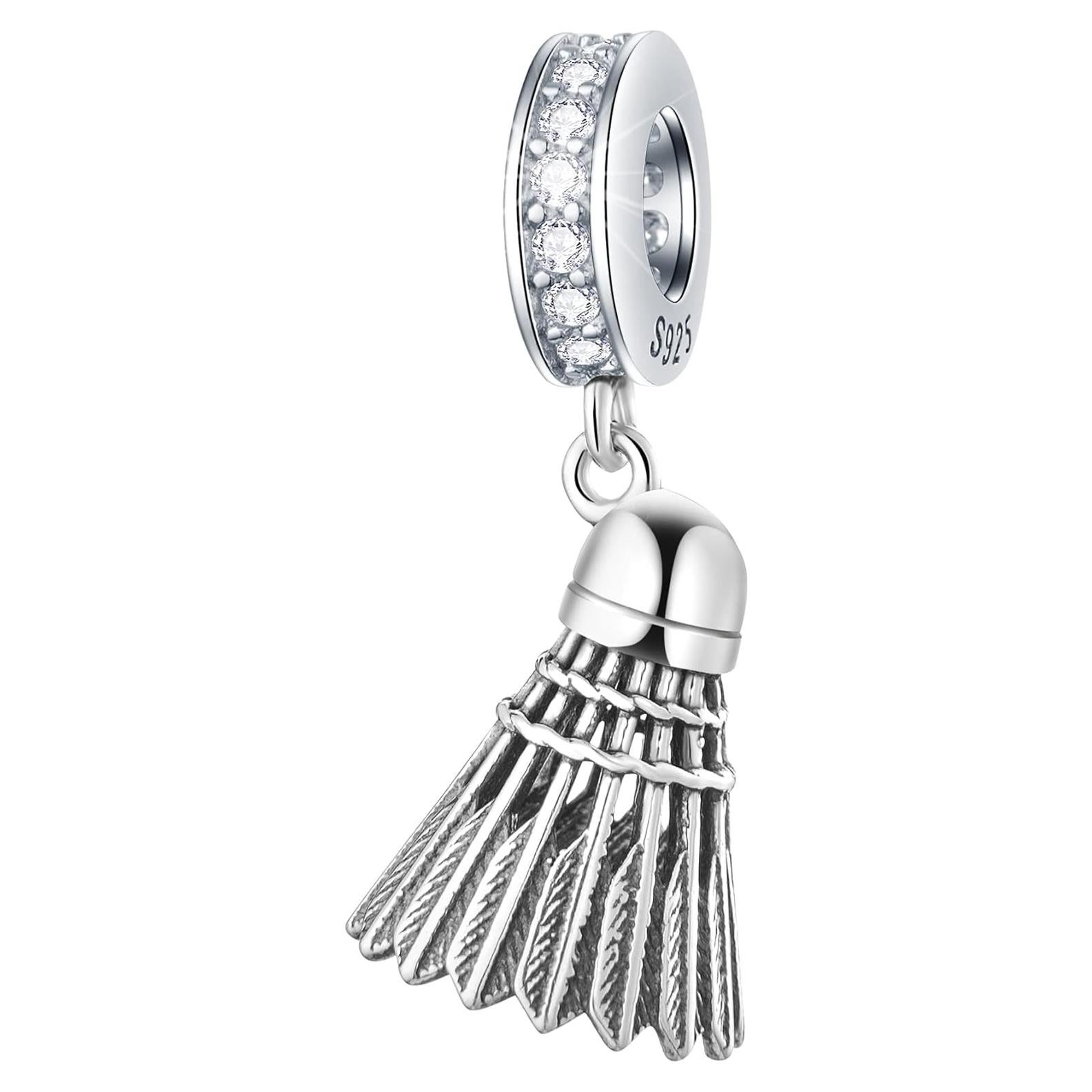 Encanto de Bádminton GEMDAZZ en Plata Esterlina 925 para Pulseras