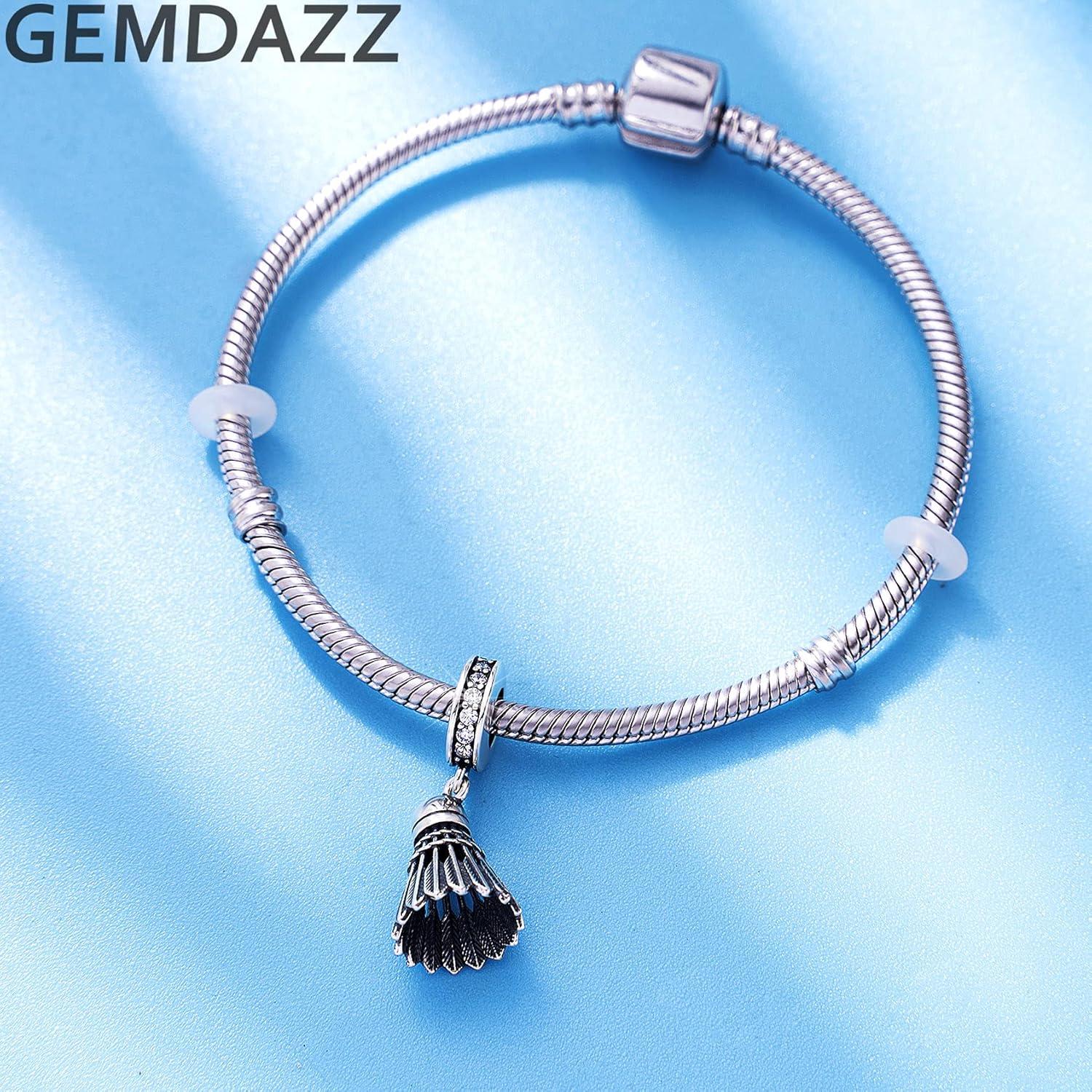 Encanto de Bádminton GEMDAZZ en Plata Esterlina 925 para Pulseras