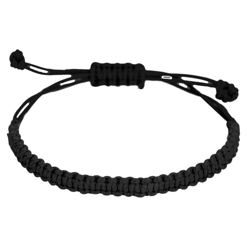 Pulsera de Cuerda Ajustable Kelistom para Mujeres y Hombres - Roja y Negra