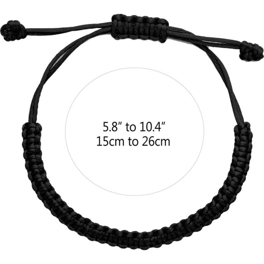 Pulsera de Cuerda Ajustable Kelistom para Mujeres y Hombres - Roja y Negra