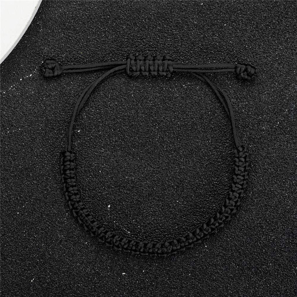 Pulsera de Cuerda Ajustable Kelistom para Mujeres y Hombres - Roja y Negra