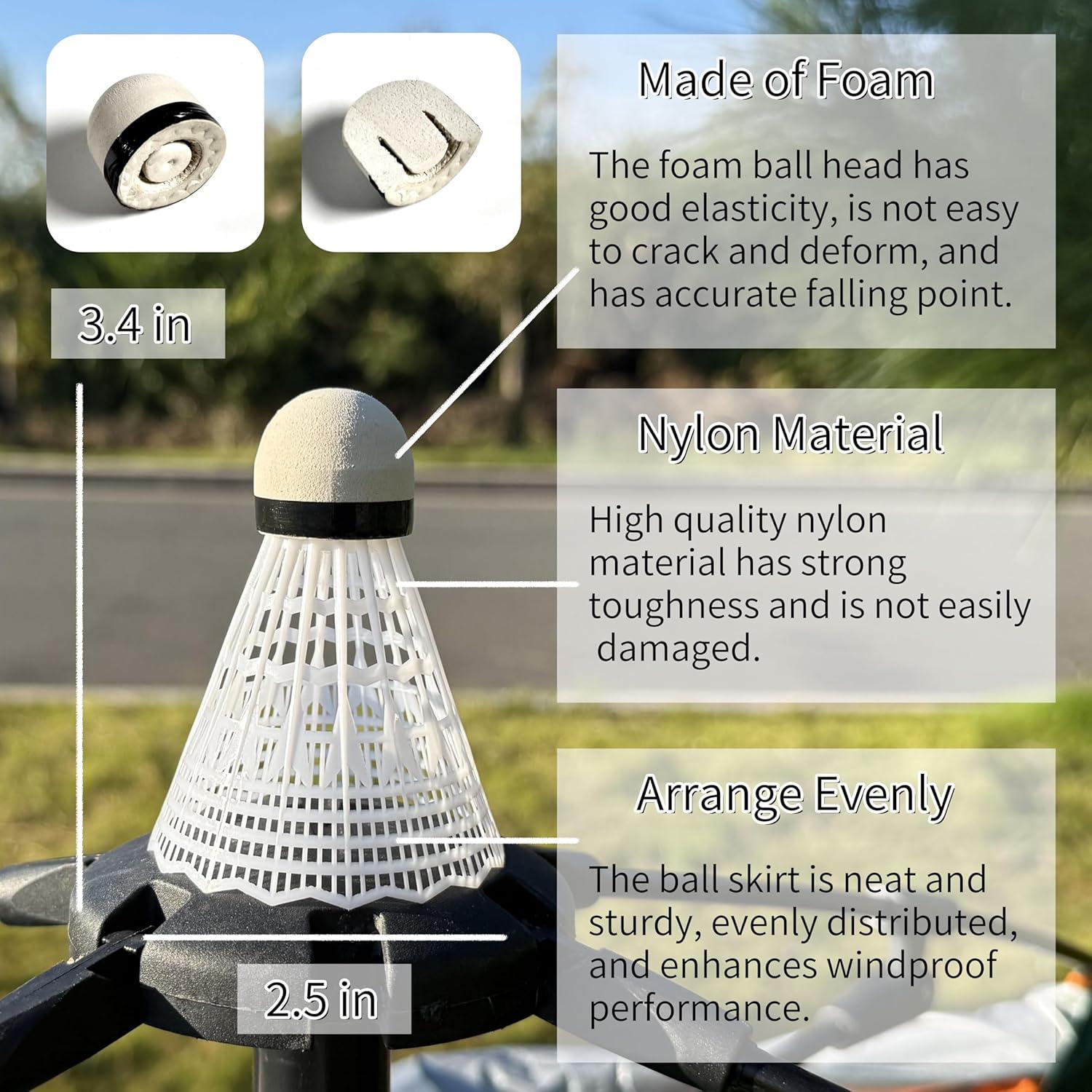 12 Volantes de Bádminton de Nylon LIUTOVO - Alta Durabilidad