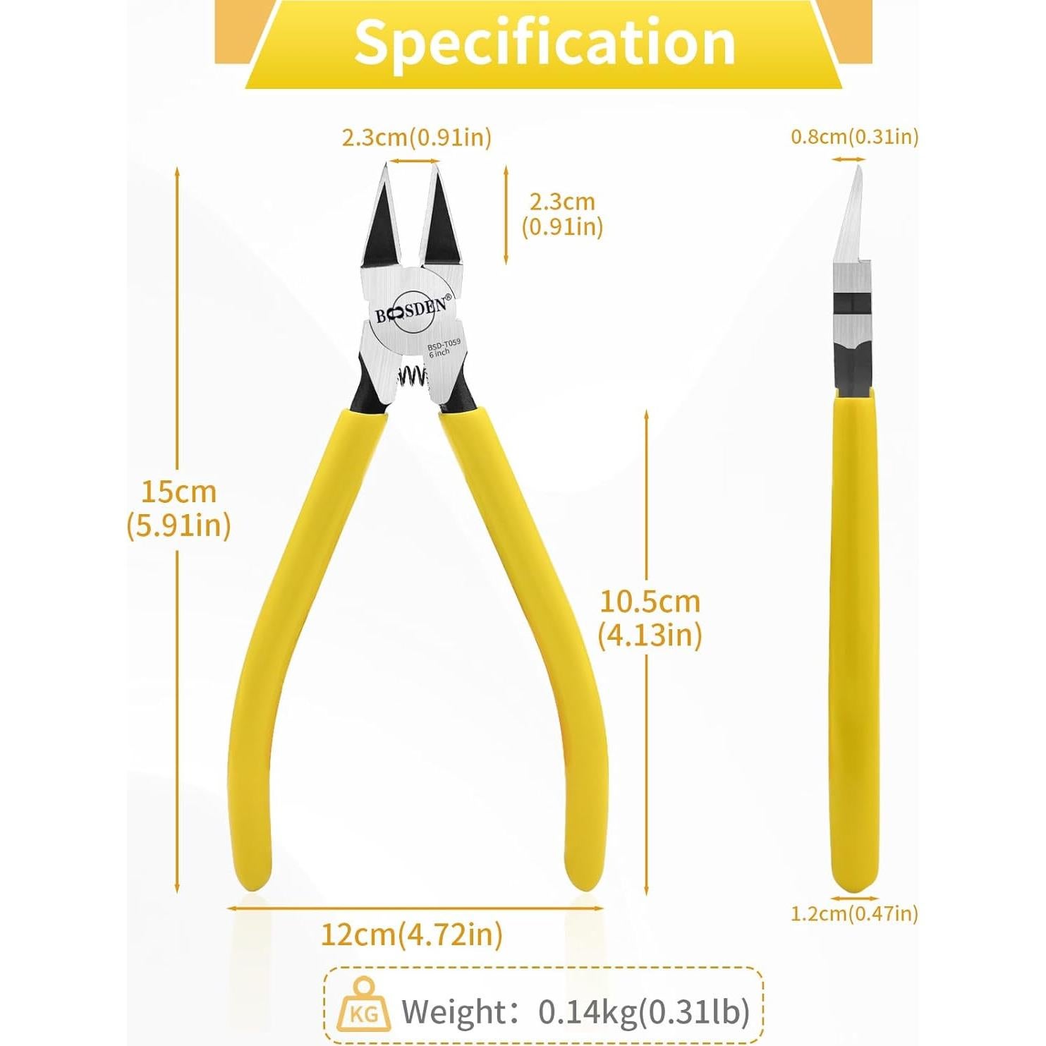 Cortadores de Alambre BOOSDEN 15 cm - 2 Paquete Ergonómicos