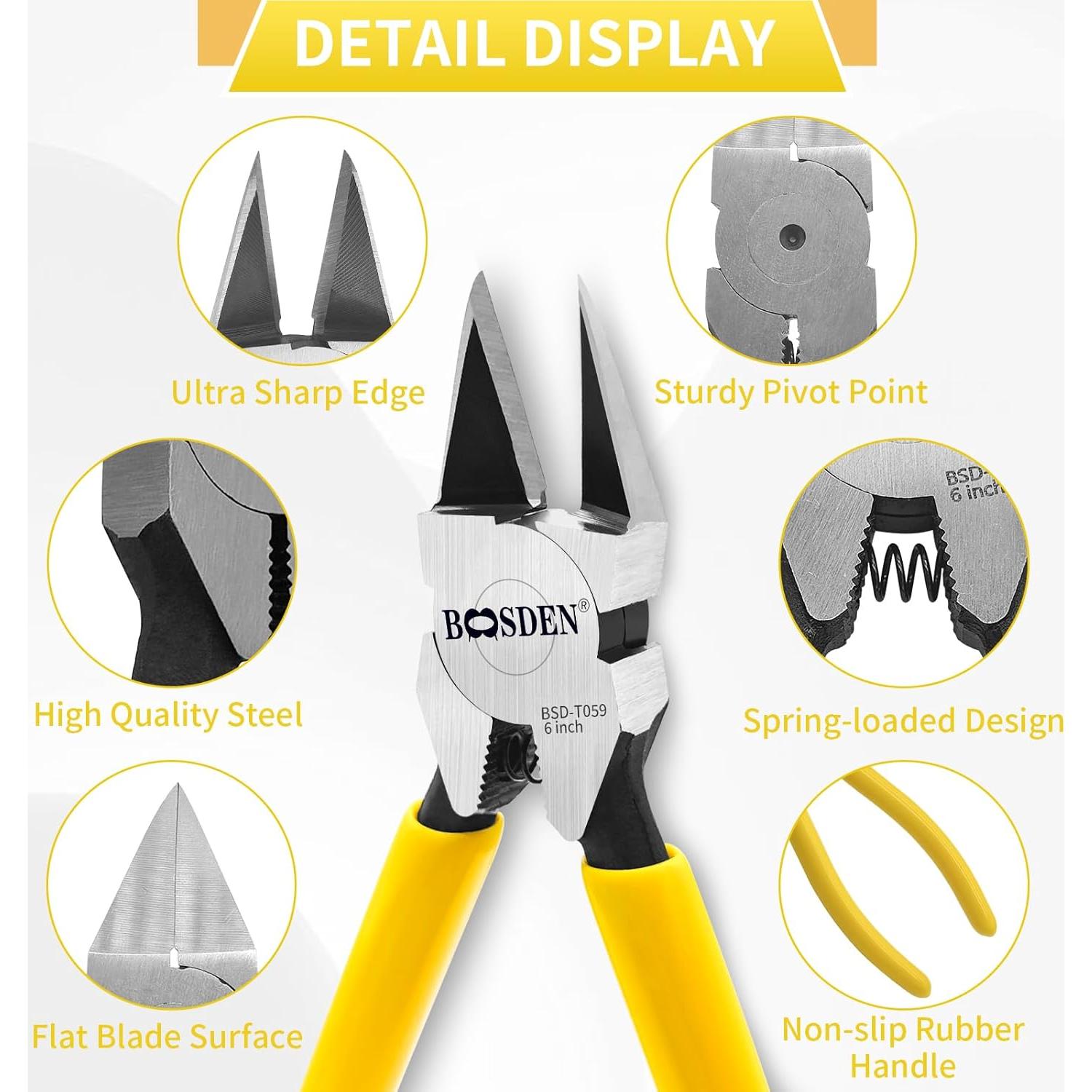 Cortadores de Alambre BOOSDEN 15 cm - 2 Paquete Ergonómicos