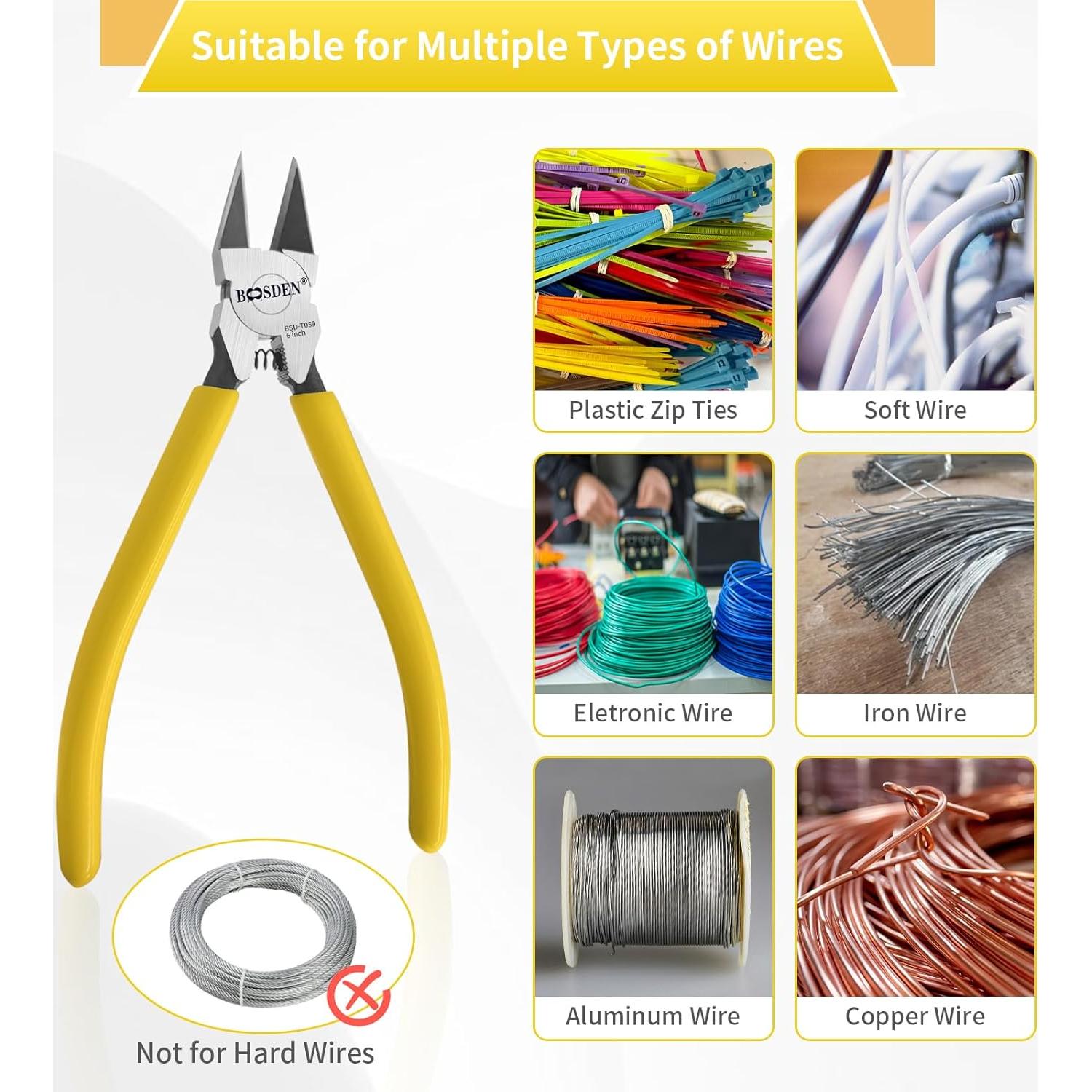 Cortadores de Alambre BOOSDEN 15 cm - 2 Paquete Ergonómicos